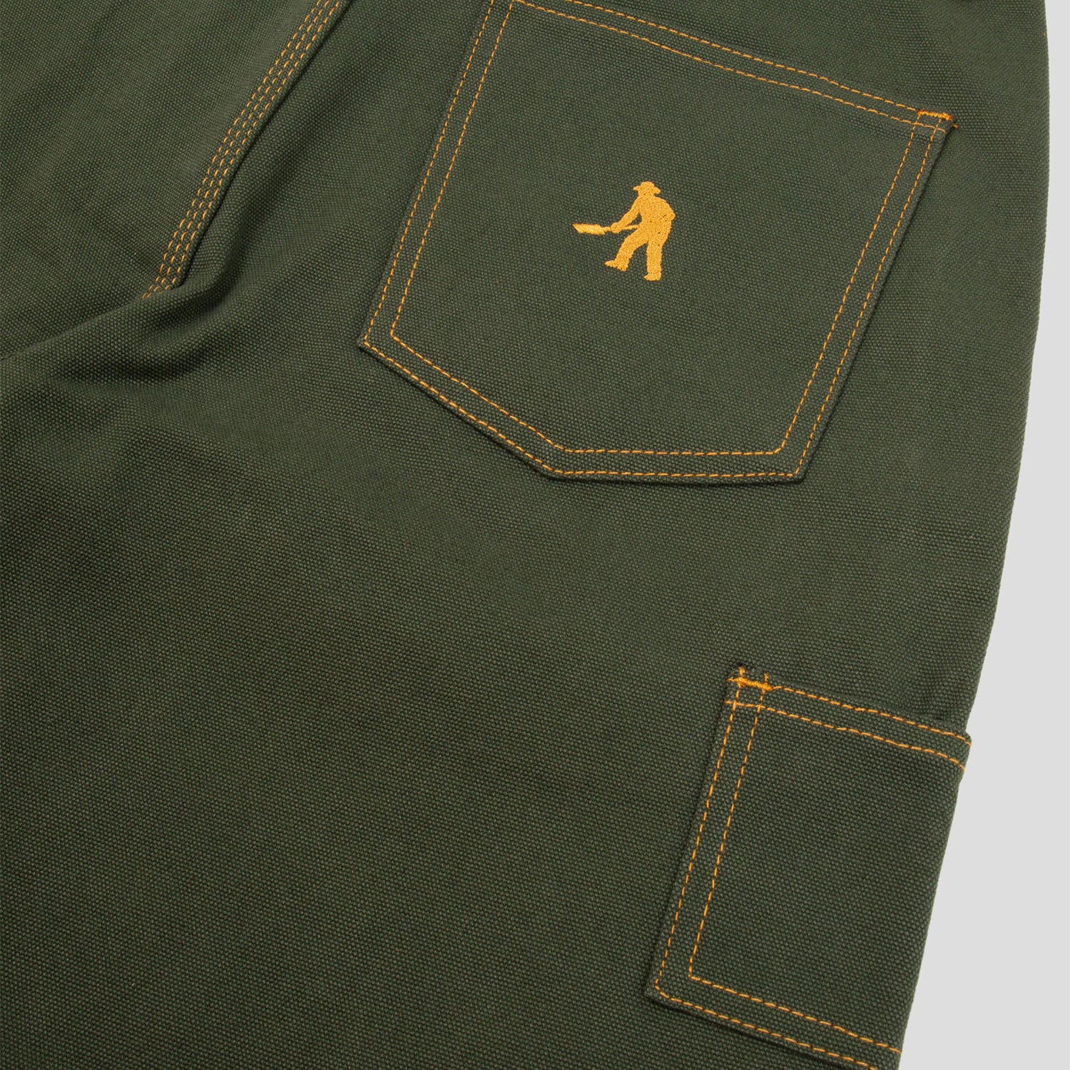 PASS~PORT "DIGGERS CLUB" SHORTS OLIVE - CONTRAST STITCH - Image 3