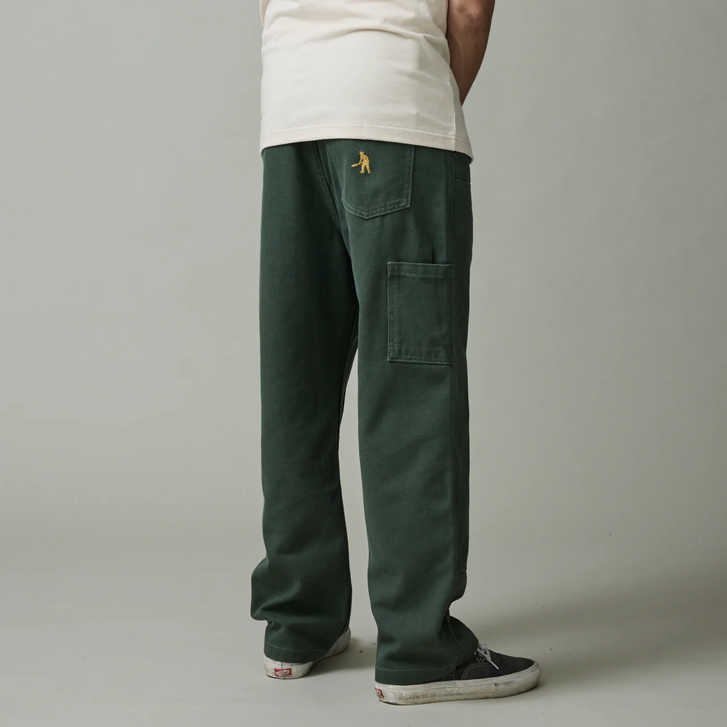 Pass~Port Double Knee Diggers Club Pant - Washed Forest Green - Image 3