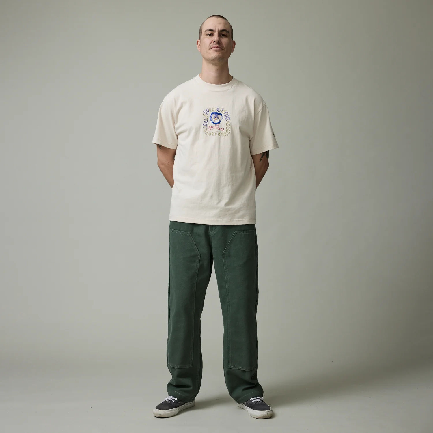 Pass~Port Double Knee Diggers Club Pant - Washed Forest Green - Image 4