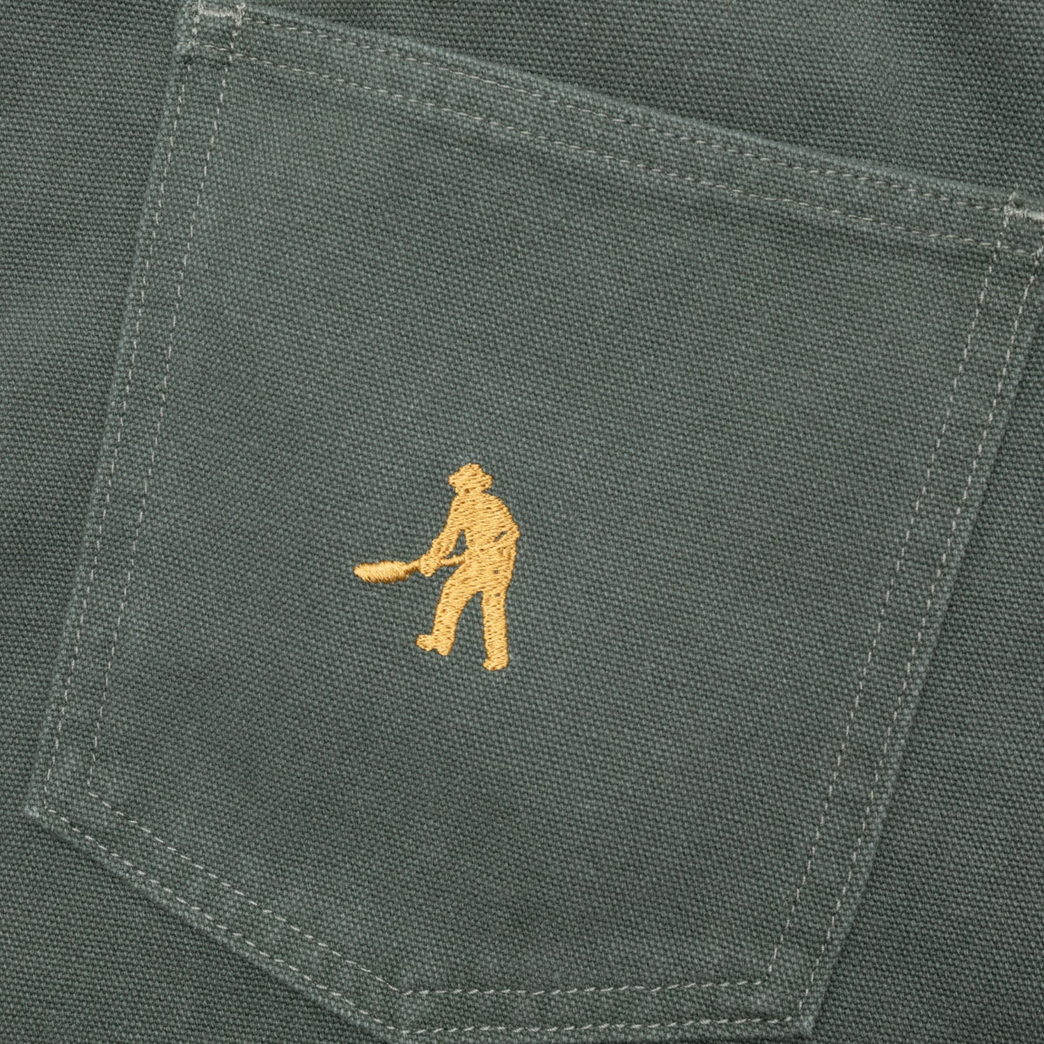 Pass~Port Double Knee Diggers Club Pant - Washed Forest Green - Image 6