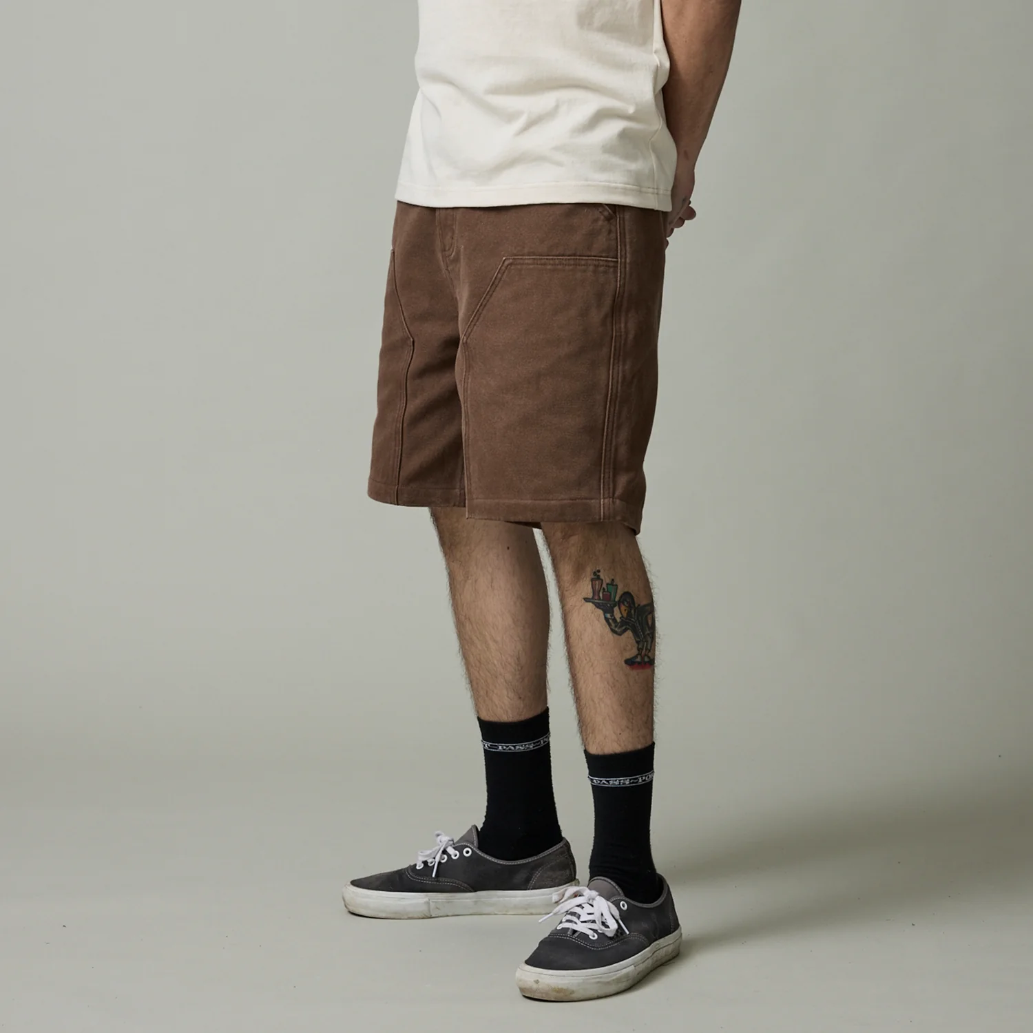 Pass~Port Double Knee Diggers Club Short - Washed Brown - Image 2