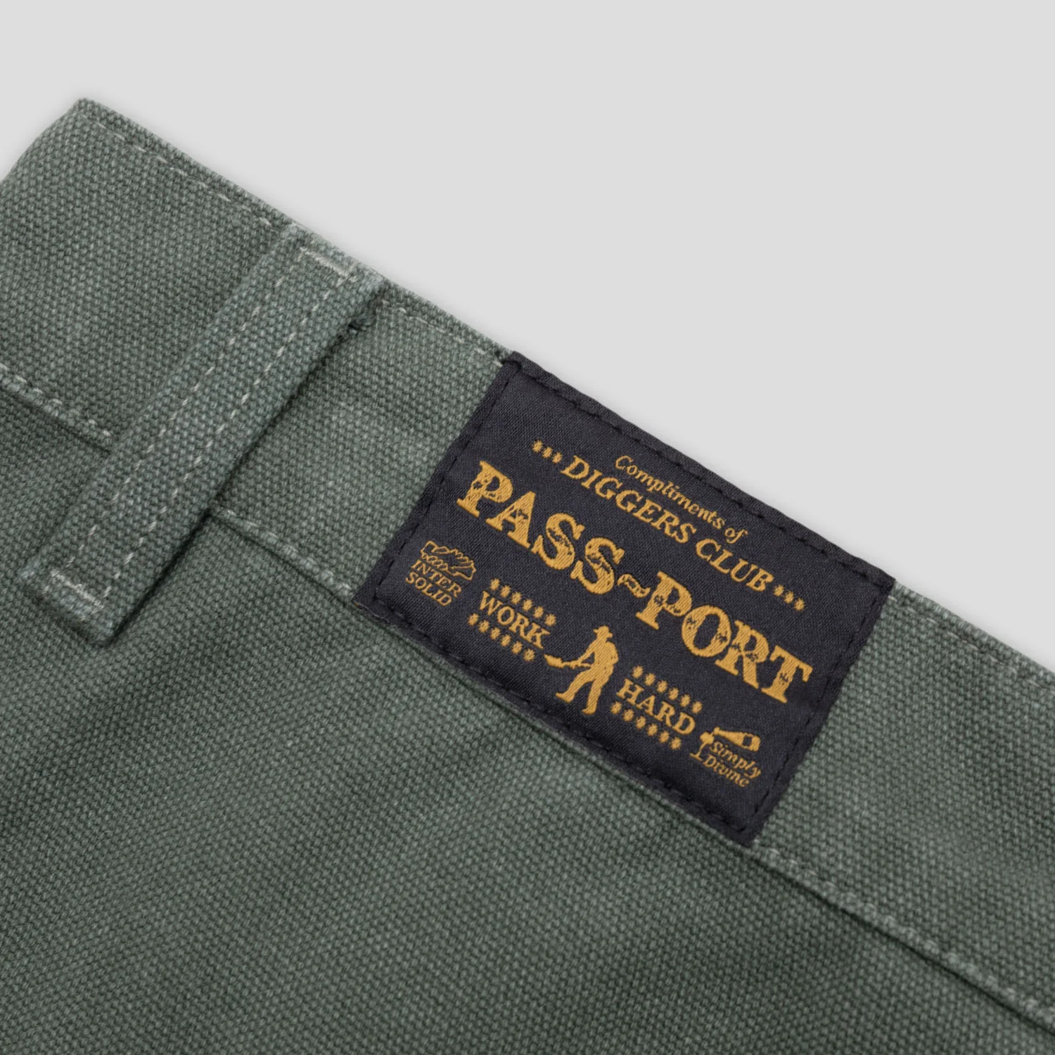 Pass~Port Double Knee Diggers Club Short - Washed Forest Green - Image 8