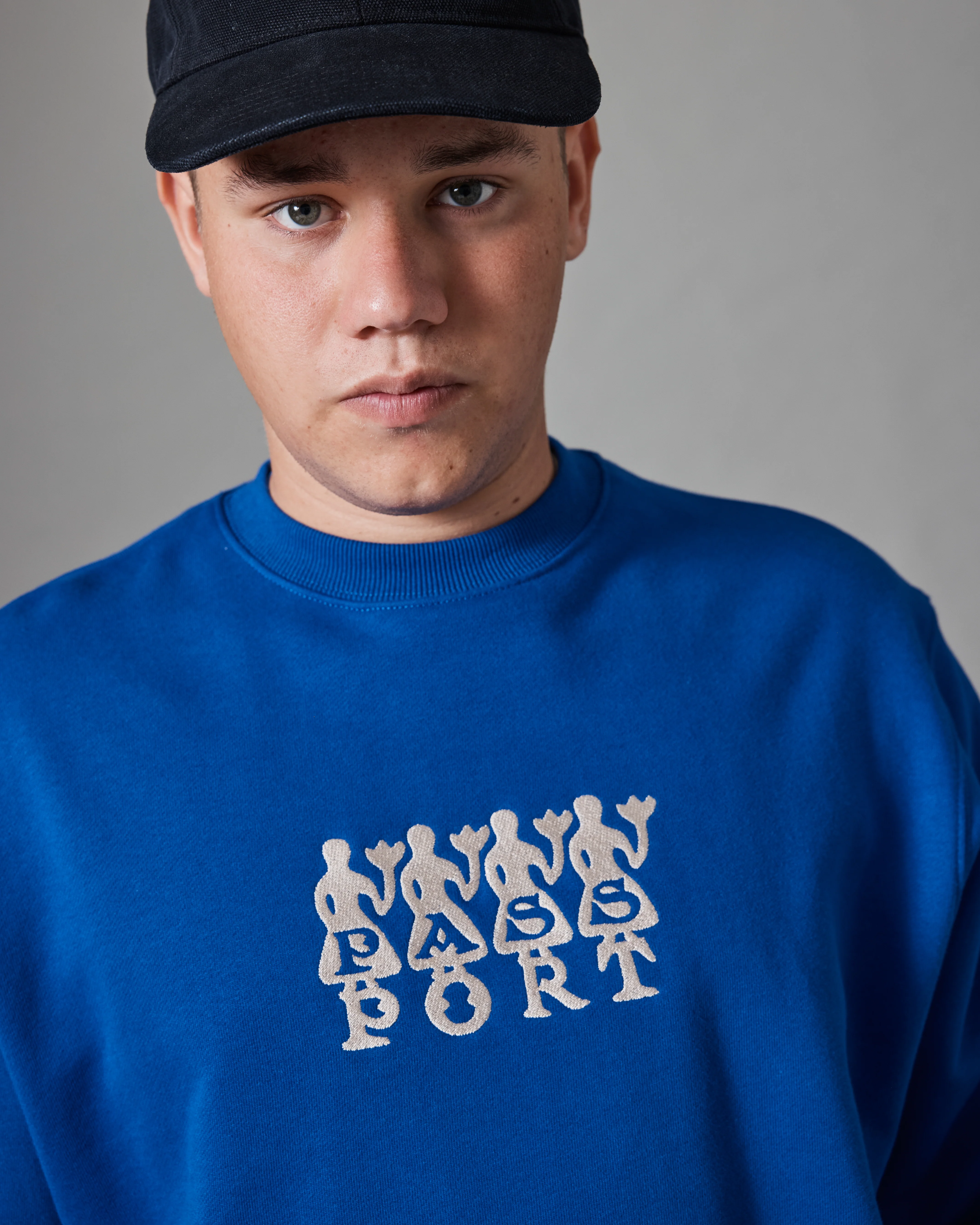 Pass~Port 4 Flowers Organic Fleece Sweater - Royal Blue - Image 3