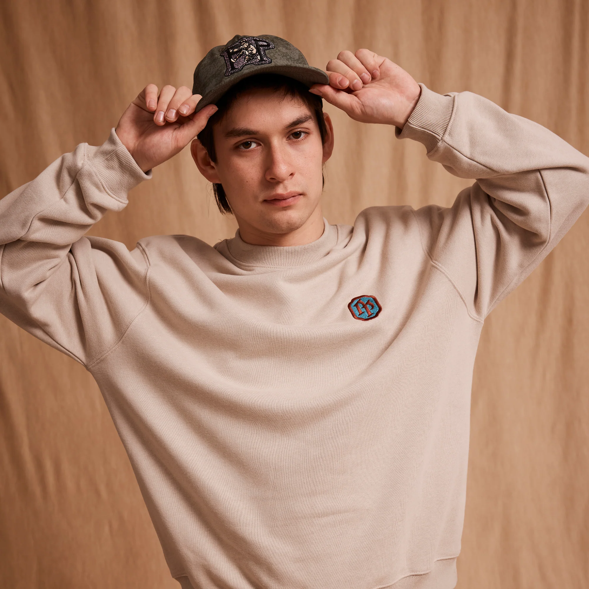 Pass~Port Emblematic Organic Fleece Sweater - Stone - Image 3