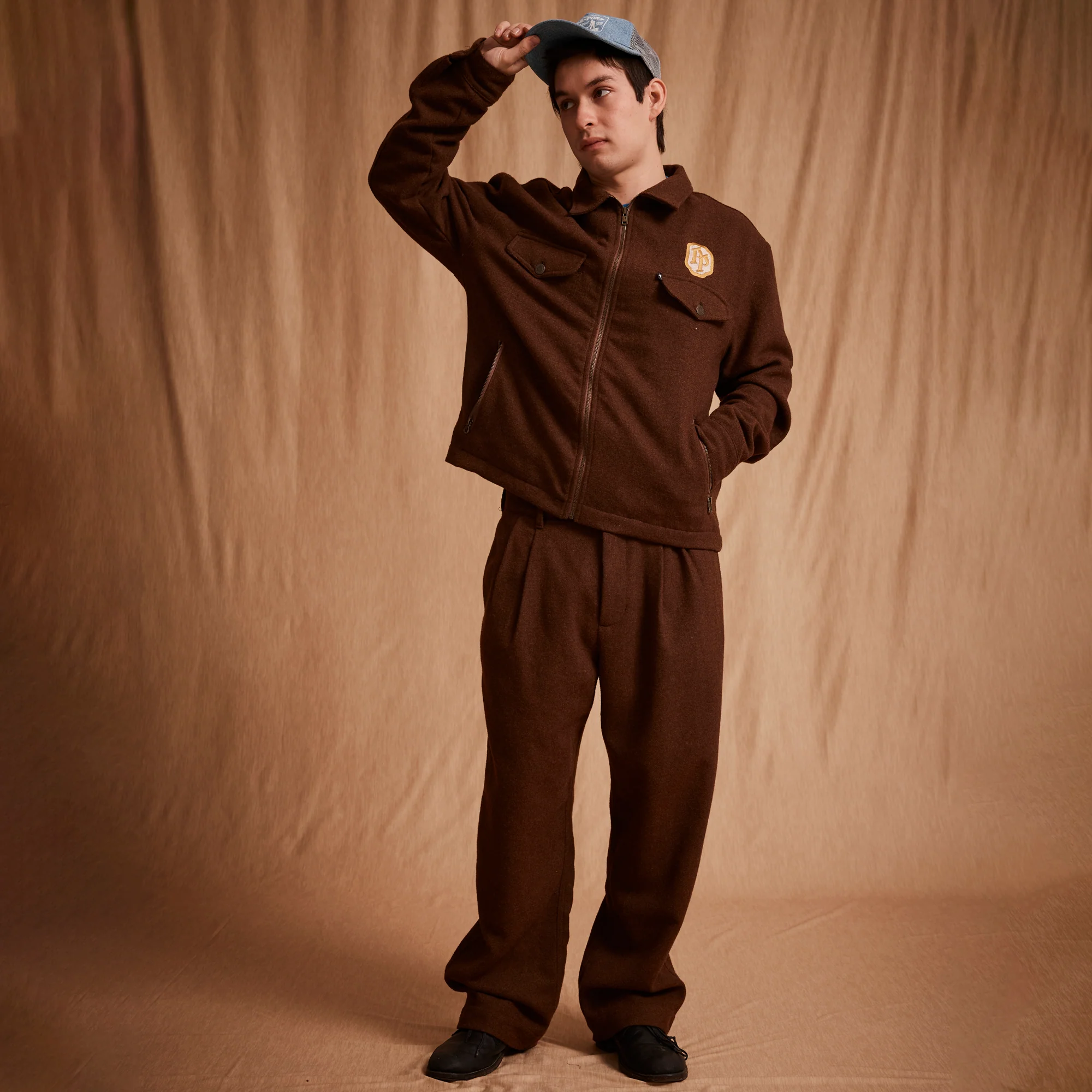 Pass~Port Emblematic Wool Zip Jacket - Brown - Image 3