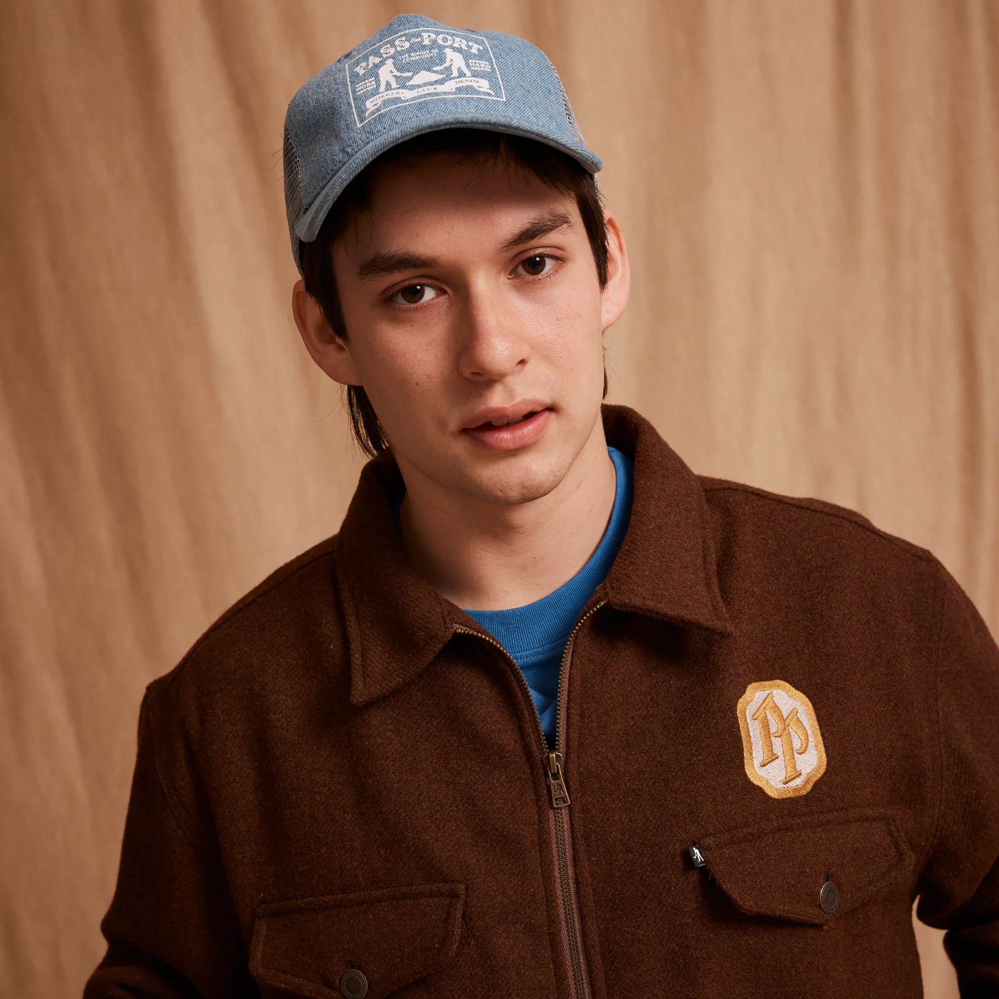Pass~Port Emblematic Wool Zip Jacket - Brown - Image 4