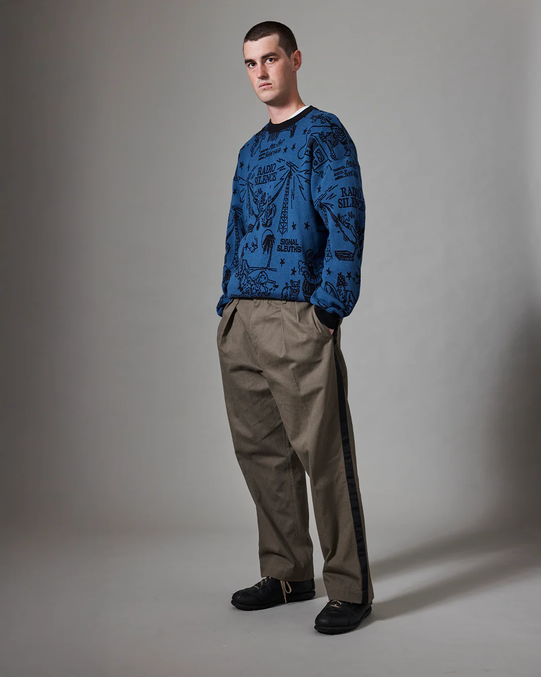 Pass~Port Eyeball Knit Sweater - Harbour Blue / Black - Image 3