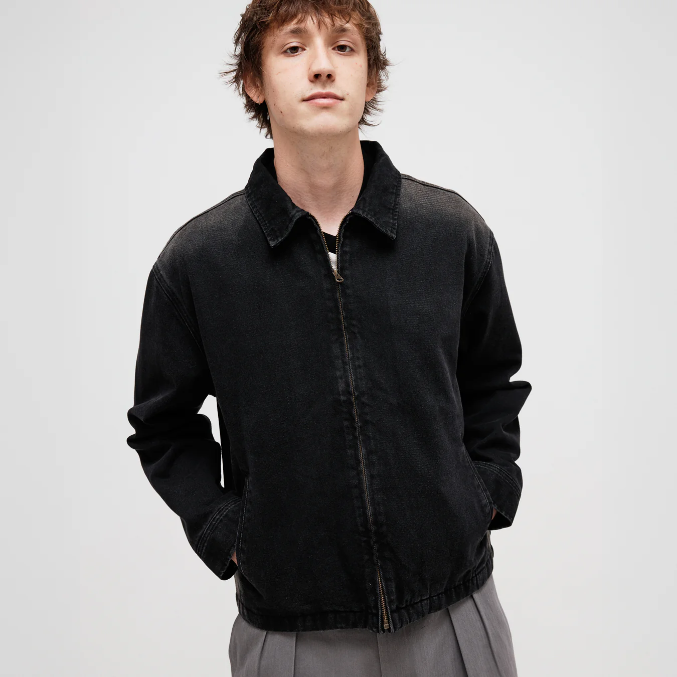 Pass~Port Faded Wash Workers Jacket - Black - Image 3