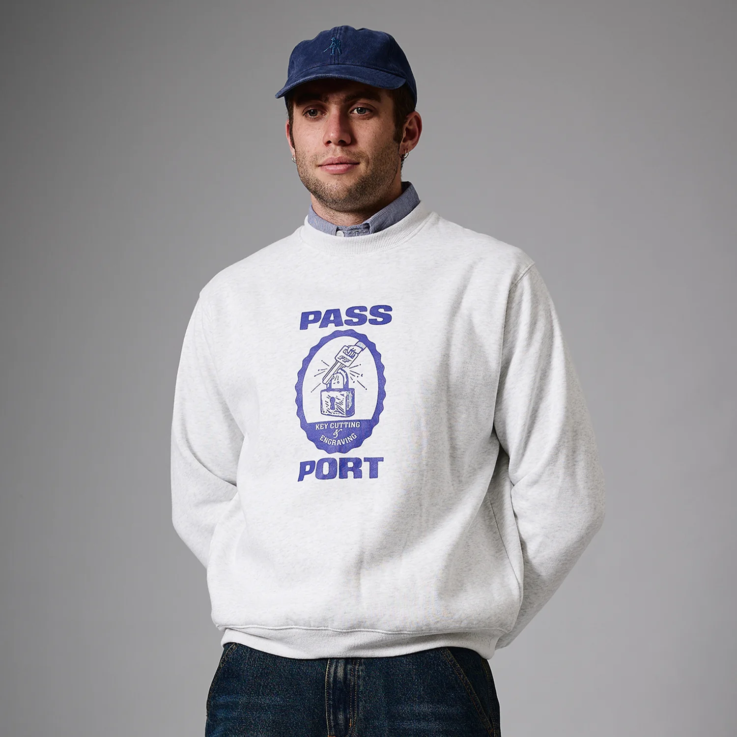 Pass~Port Hercu-Locks Sweater - White Marle - Image 2