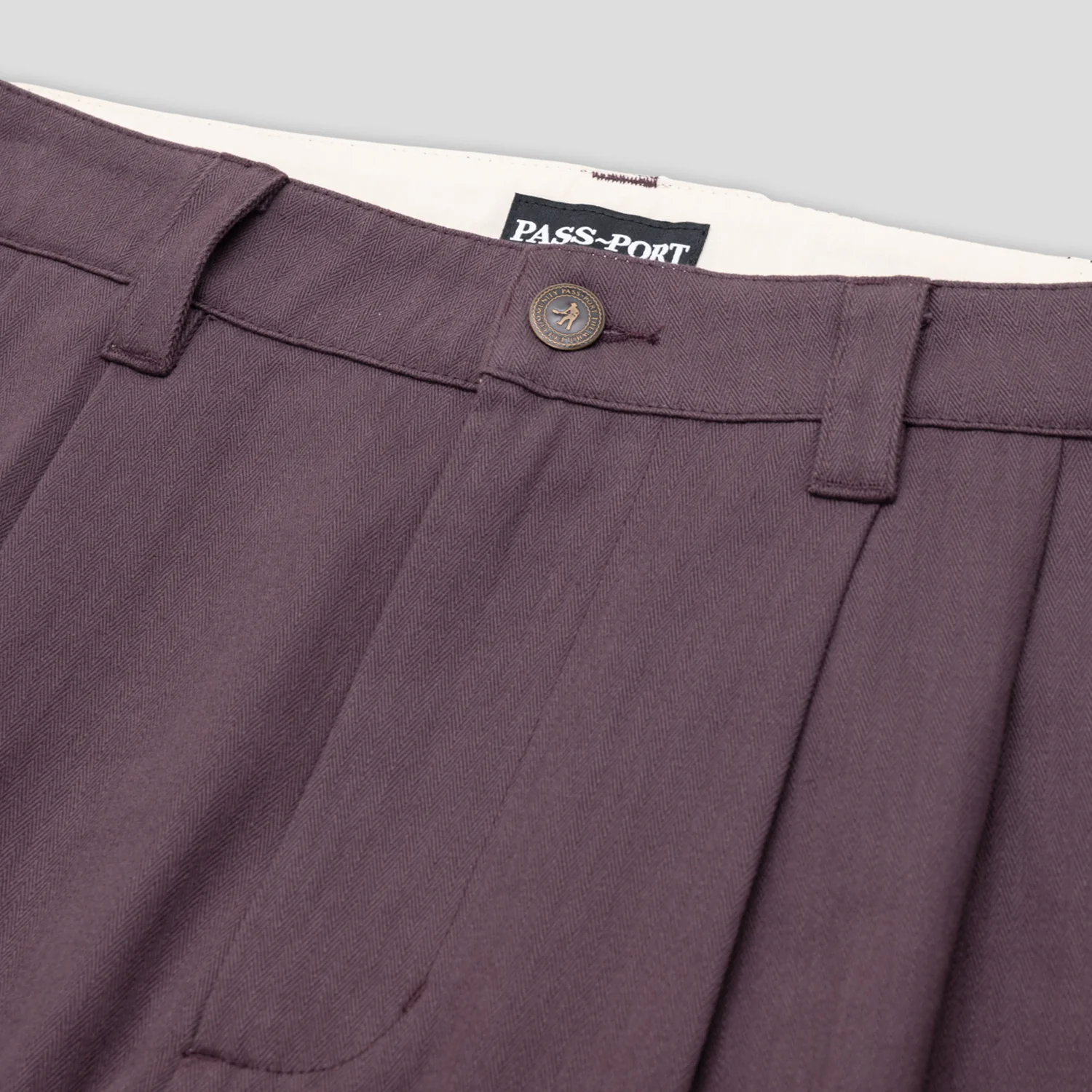 Pass~Port Herringbone Leagues Club Pant - Dark Plum - Image 6