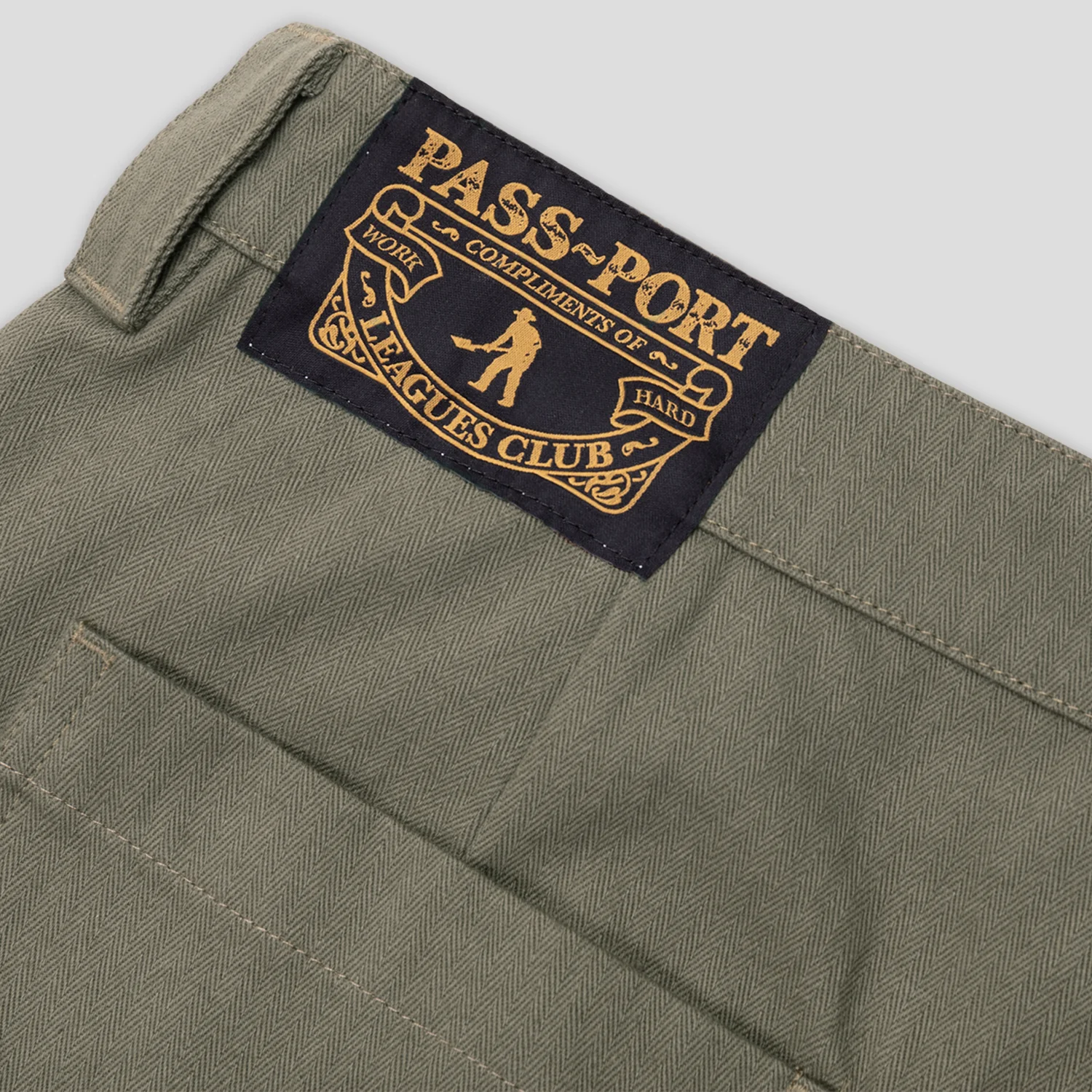 Pass~Port Herringbone Leagues Club Pant - Olive - Image 8