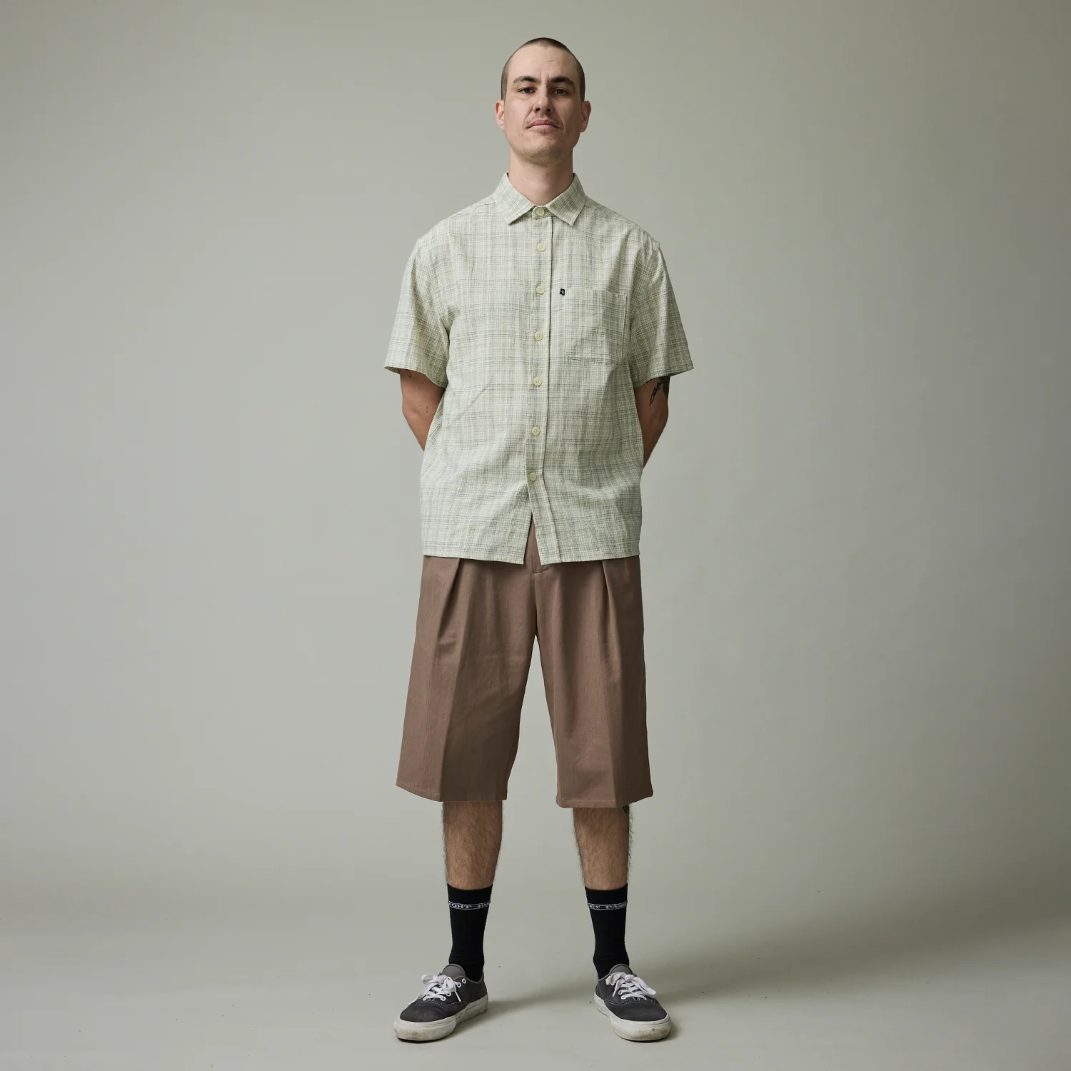 Pass~Port Herringbone Leagues Club Short - Light Brown - Image 4