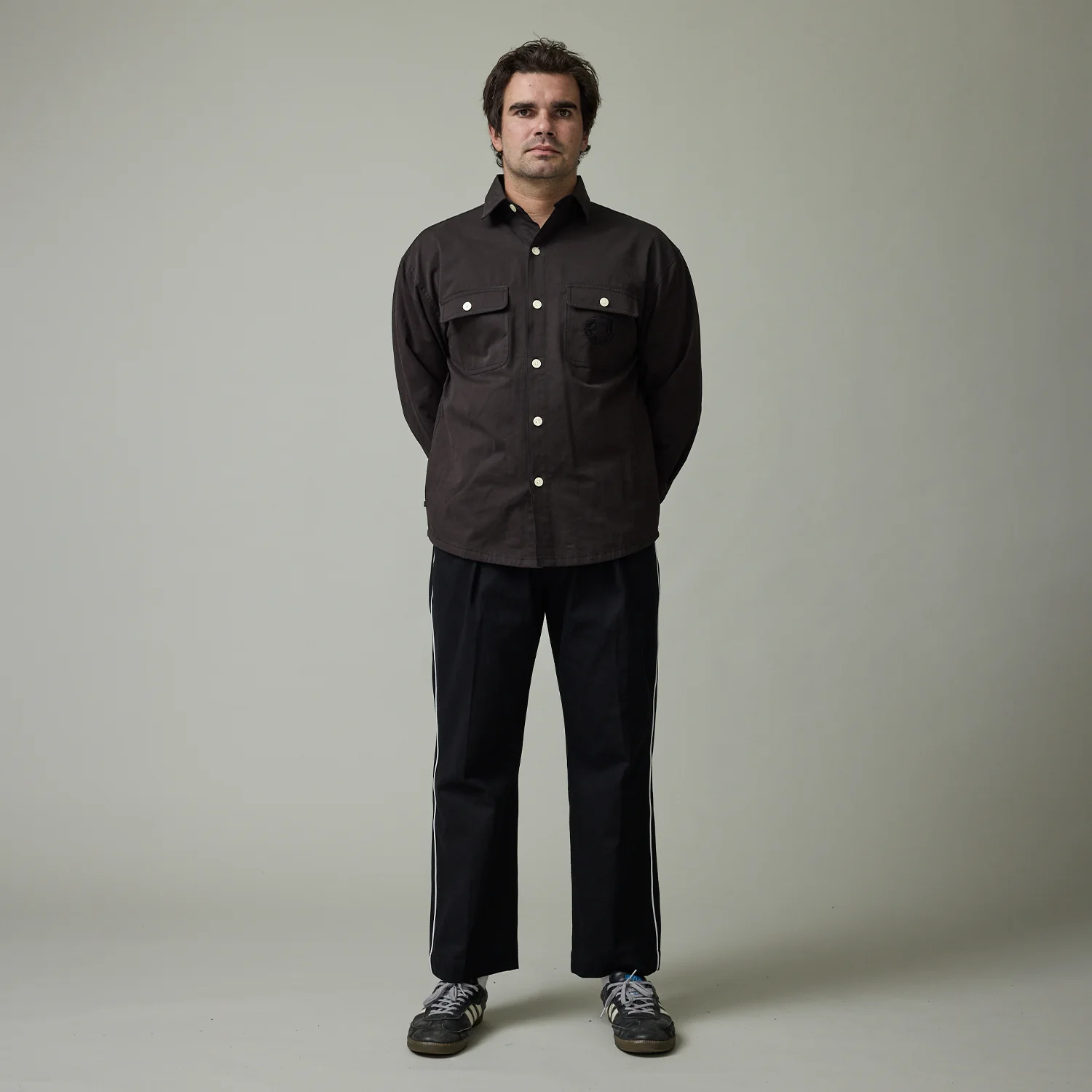 Pass~Port Herringbone Leagues Club Side Stripe Pant - Black / White Stripe - Image 4