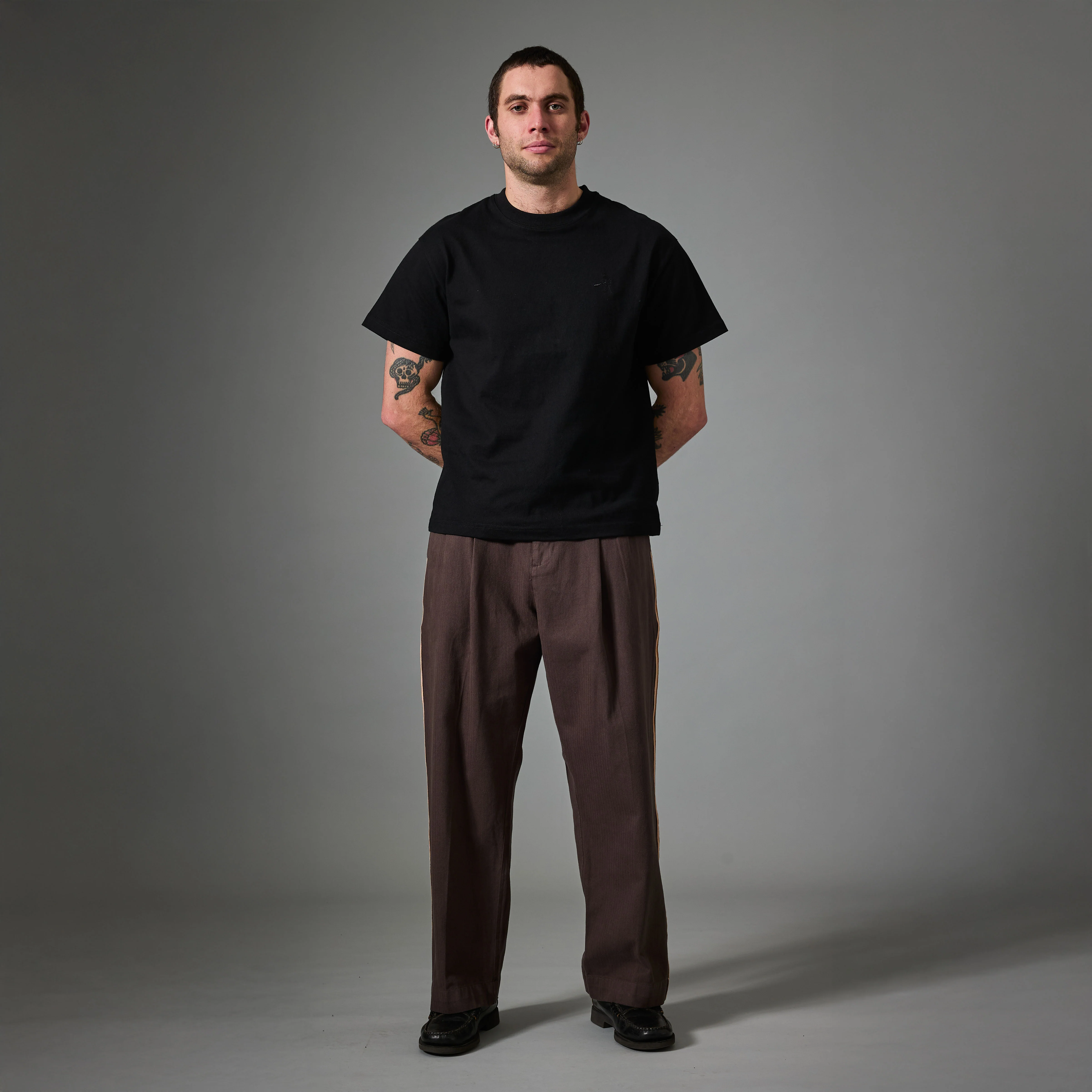 Pass~Port Herringbone Leagues Club Stripe Pant - Dark Brown - Image 2