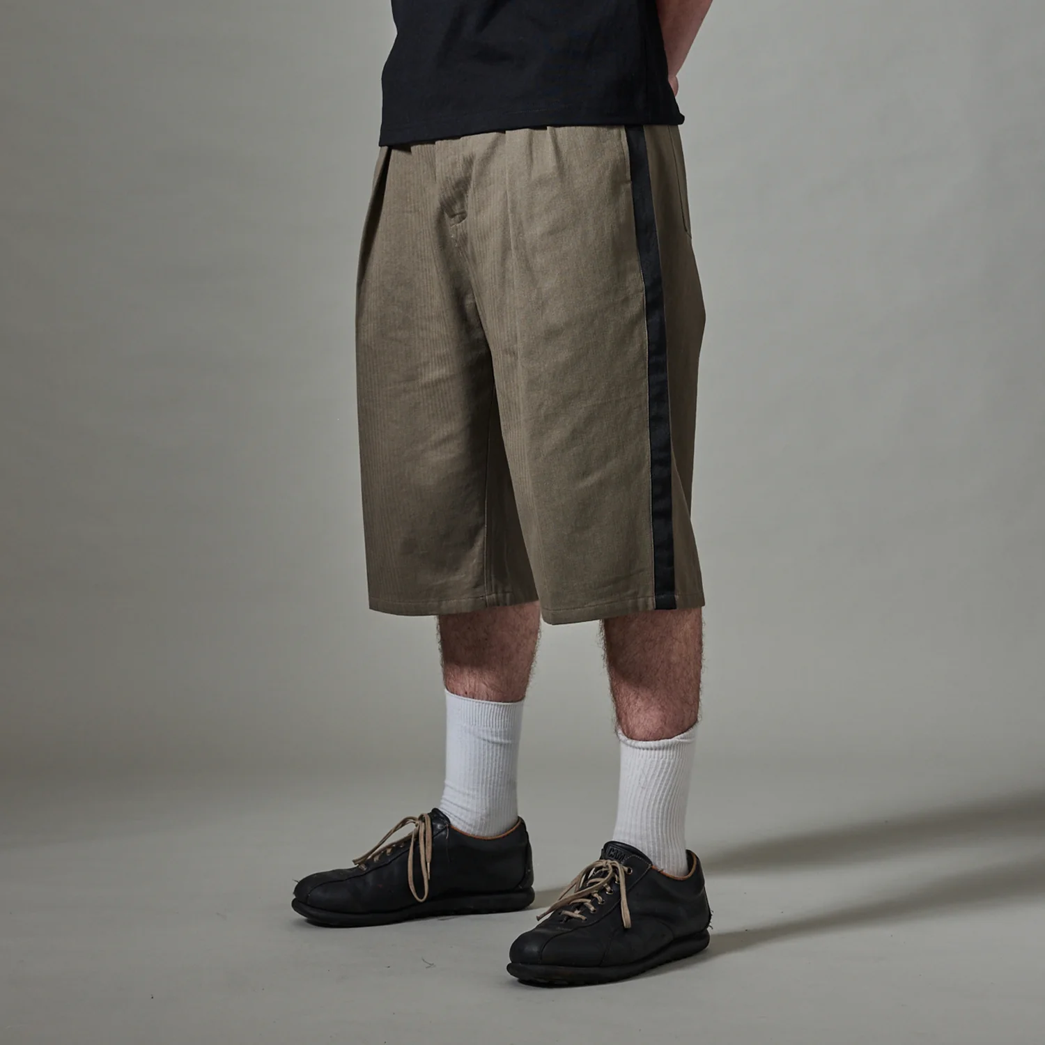 Pass~Port Herringbone Leagues Club Stripe Short - Olive / Black - Image 3