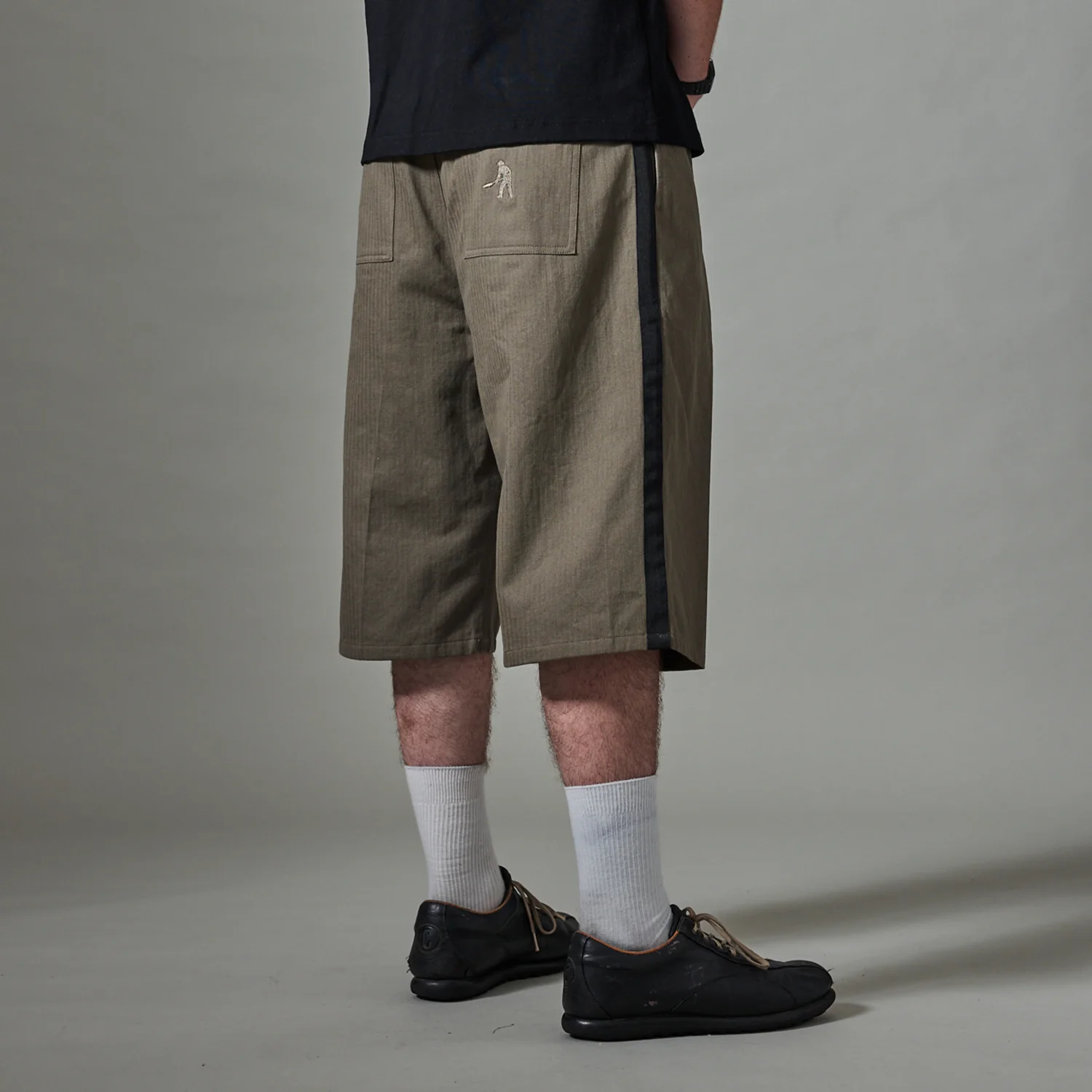 Pass~Port Herringbone Leagues Club Stripe Short - Olive / Black - Image 5