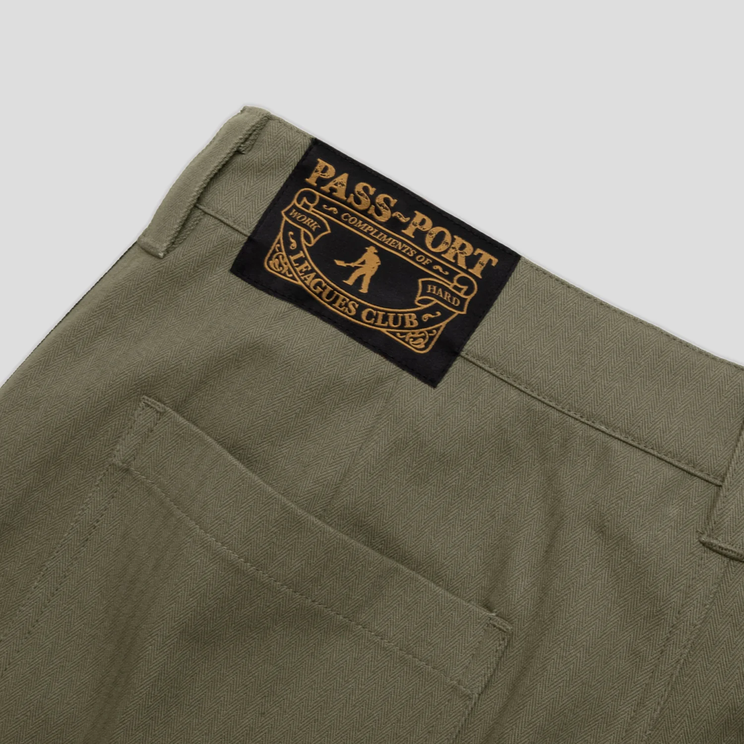 Pass~Port Herringbone Leagues Club Stripe Short - Olive / Black - Image 8