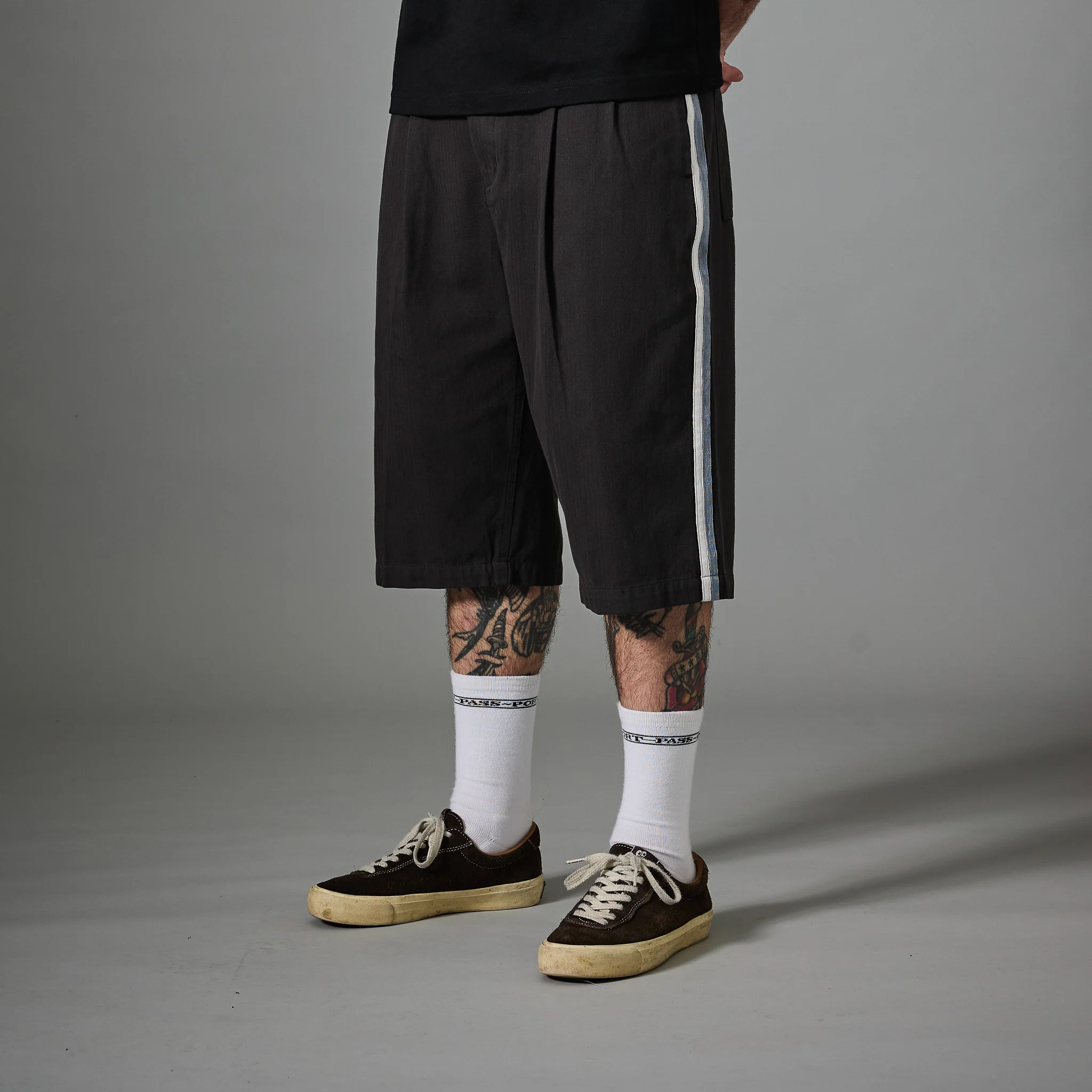 Pass~Port Herringbone Leagues Club Stripe Short - Vintage Black - Image 4