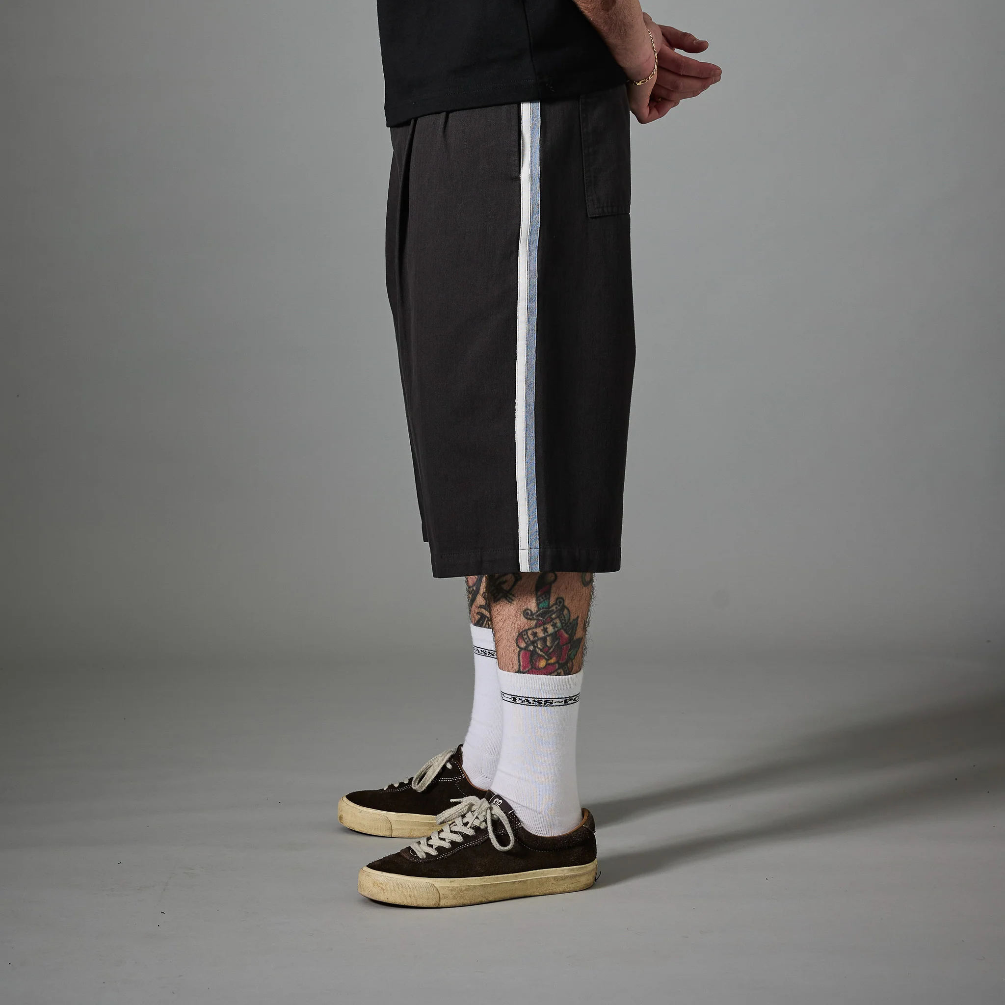 Pass~Port Herringbone Leagues Club Stripe Short - Vintage Black - Image 5
