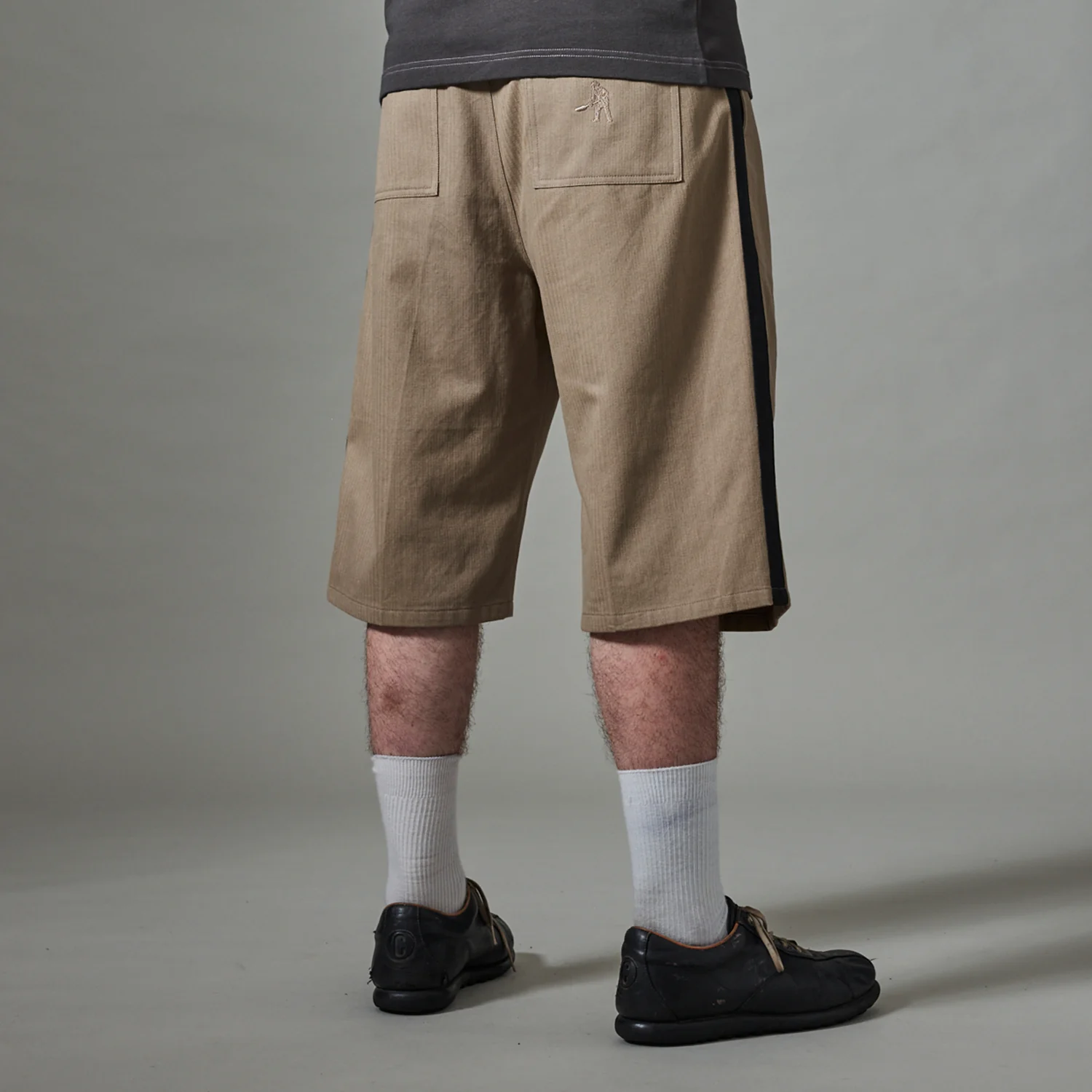 Pass~Port Herringbone Leagues Club Stripe Short - Stone / Black - Image 6