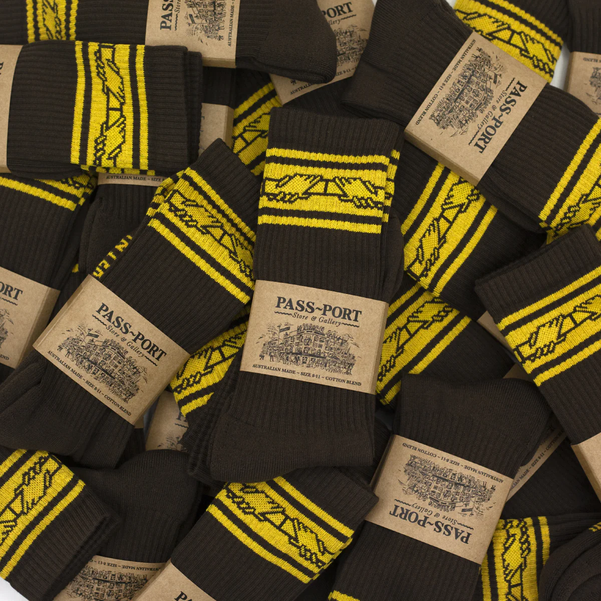 Pass~Port Store & Gallery Exclusive Inter~Solid Sox - Brown - Image 2