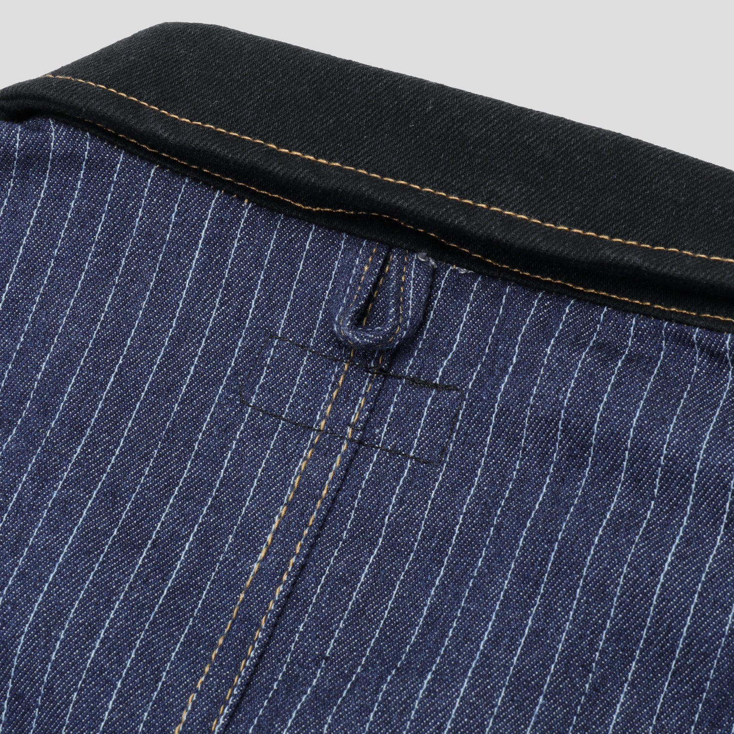 Pass~Port Long Con Striped Denim Packers Jacket - Dark Indigo - Image 8