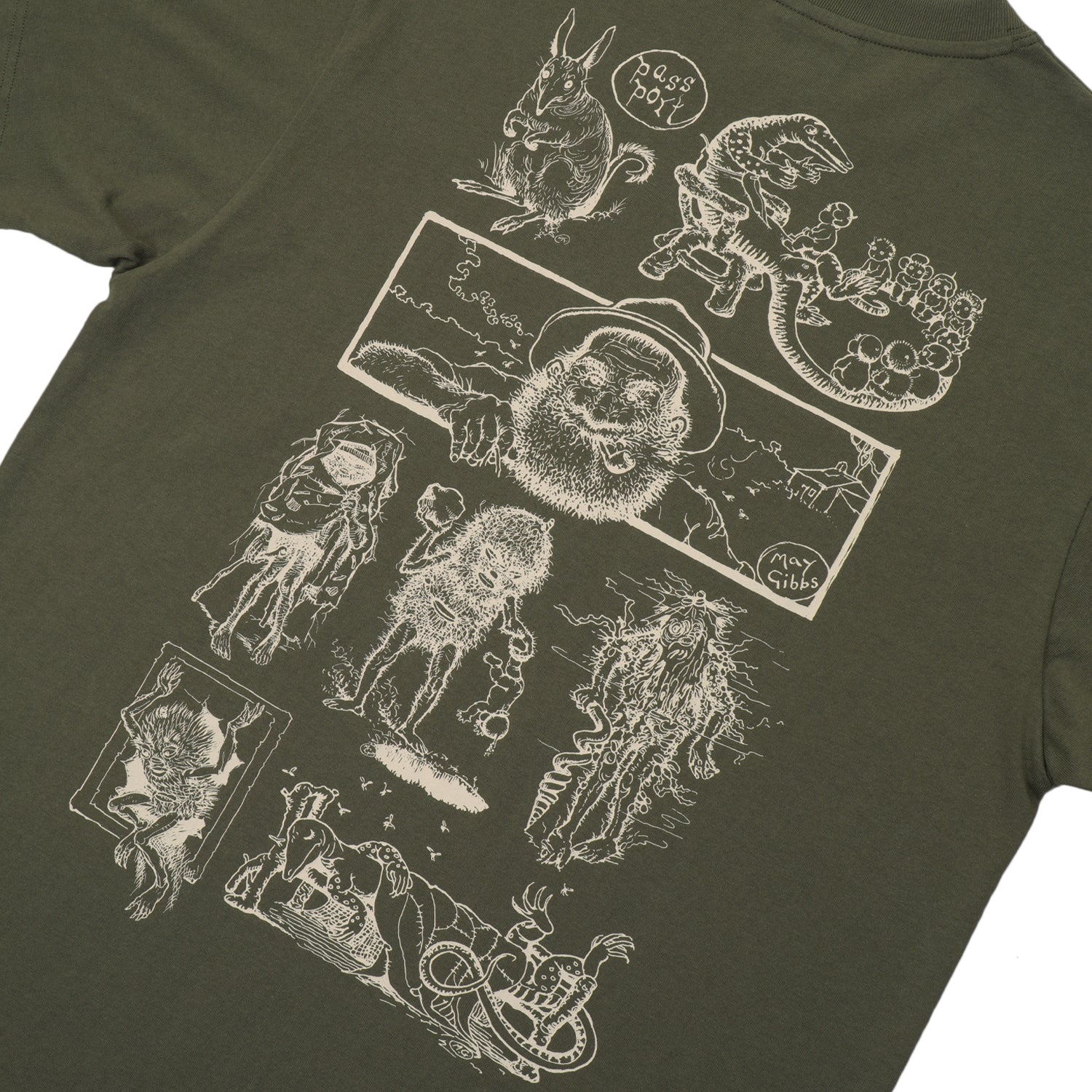 Pass~Port & May Gibbs Bush Greeting Tee - Olive - Image 4