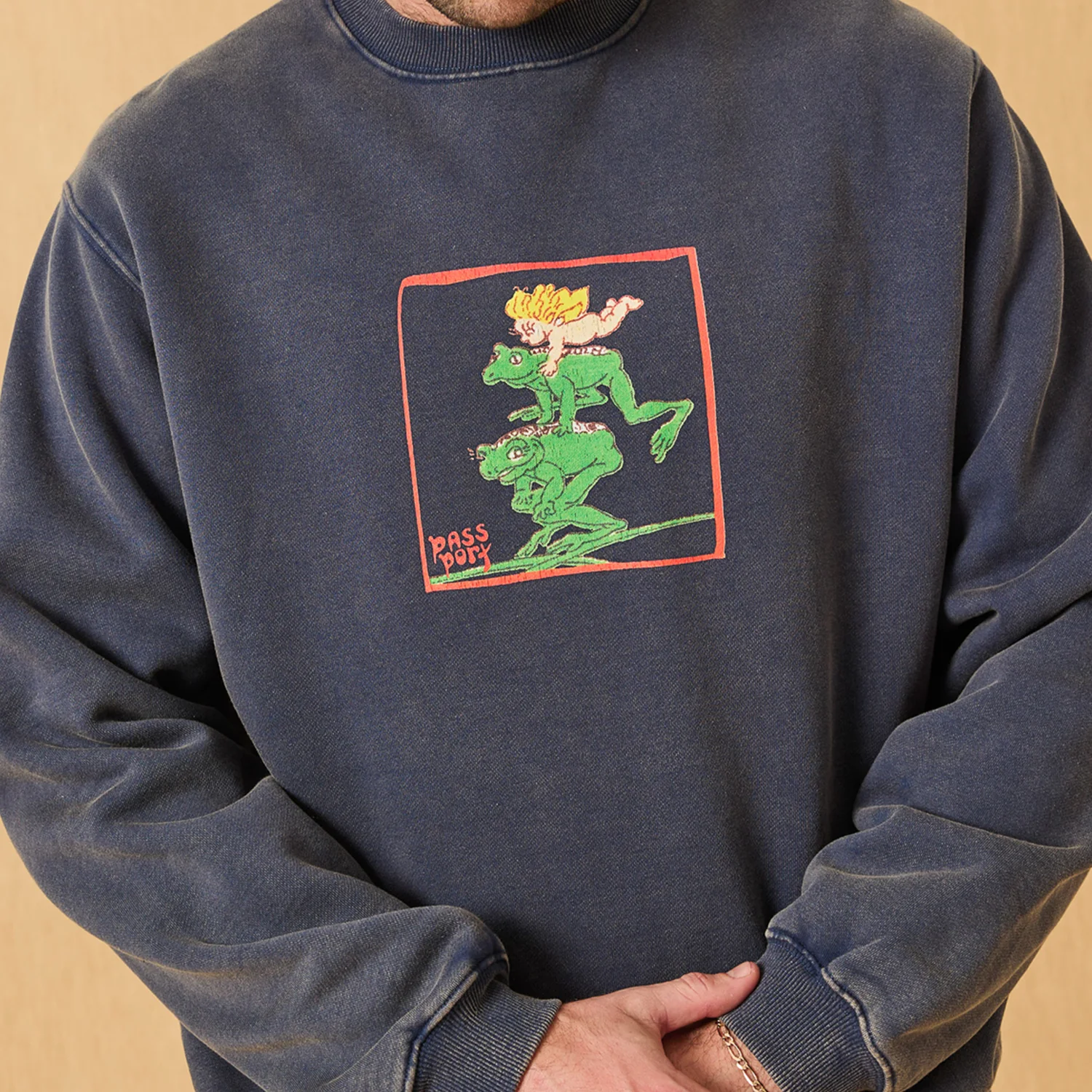 Pass~Port & May Gibbs Leap Frog Sweater - Acid Navy - Image 2