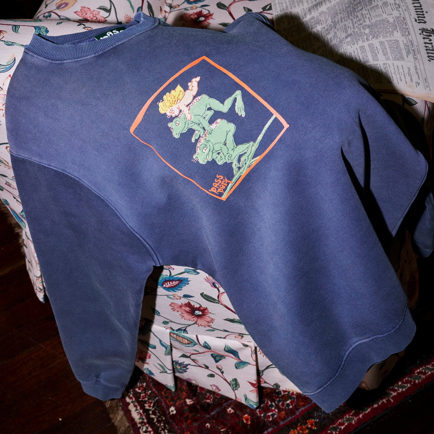Pass~Port & May Gibbs Leap Frog Sweater - Acid Navy - Image 3
