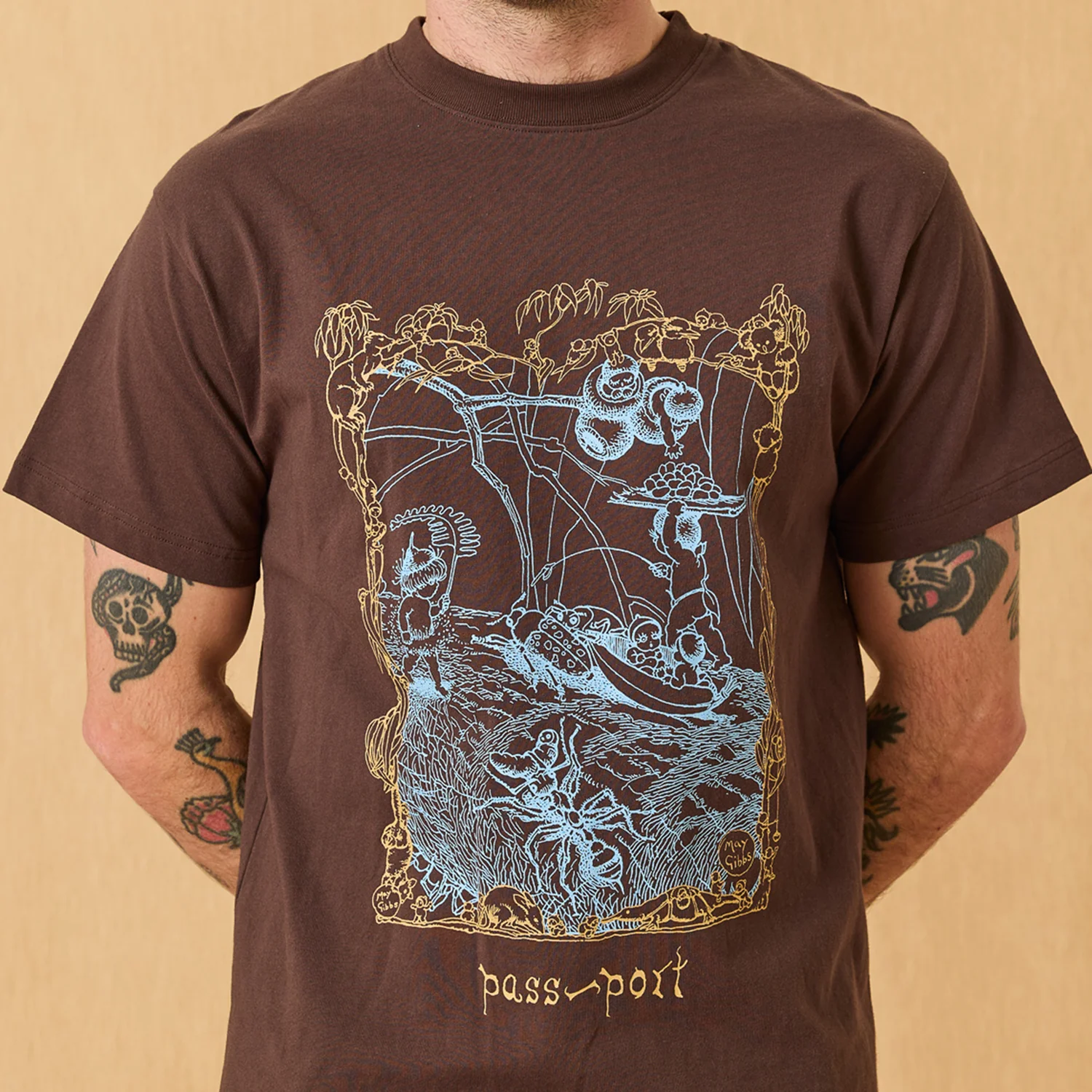 Pass~Port & May Gibbs Scribblegum Tee - Bark - Image 2