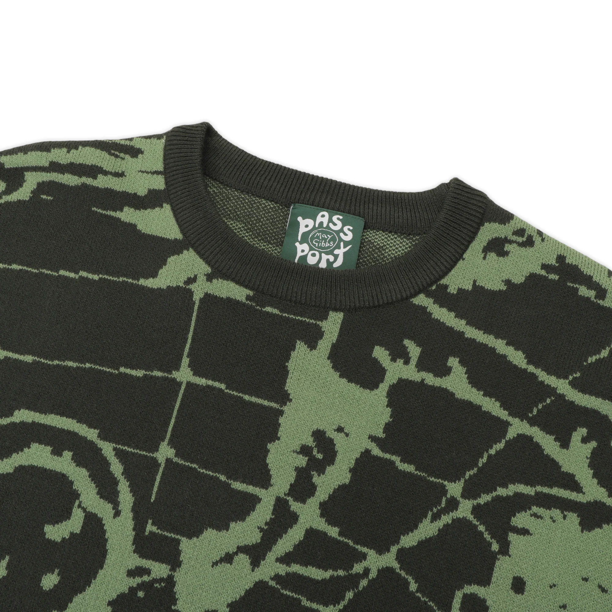 Pass~Port & May Gibbs Webbed Bed Knit Sweater - Gumnut Green - Image 3