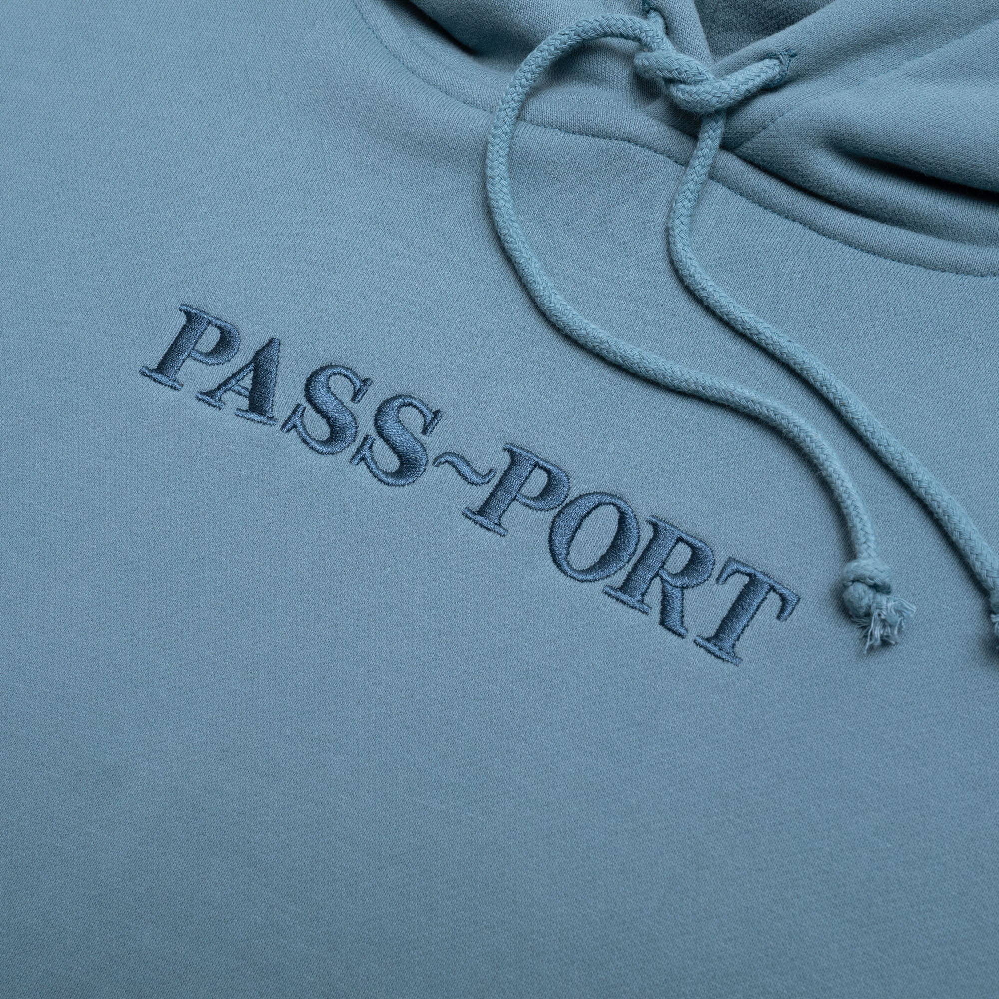 Pass~Port Official Contrast Organic Hoodie - Baltic Blue - Image 2