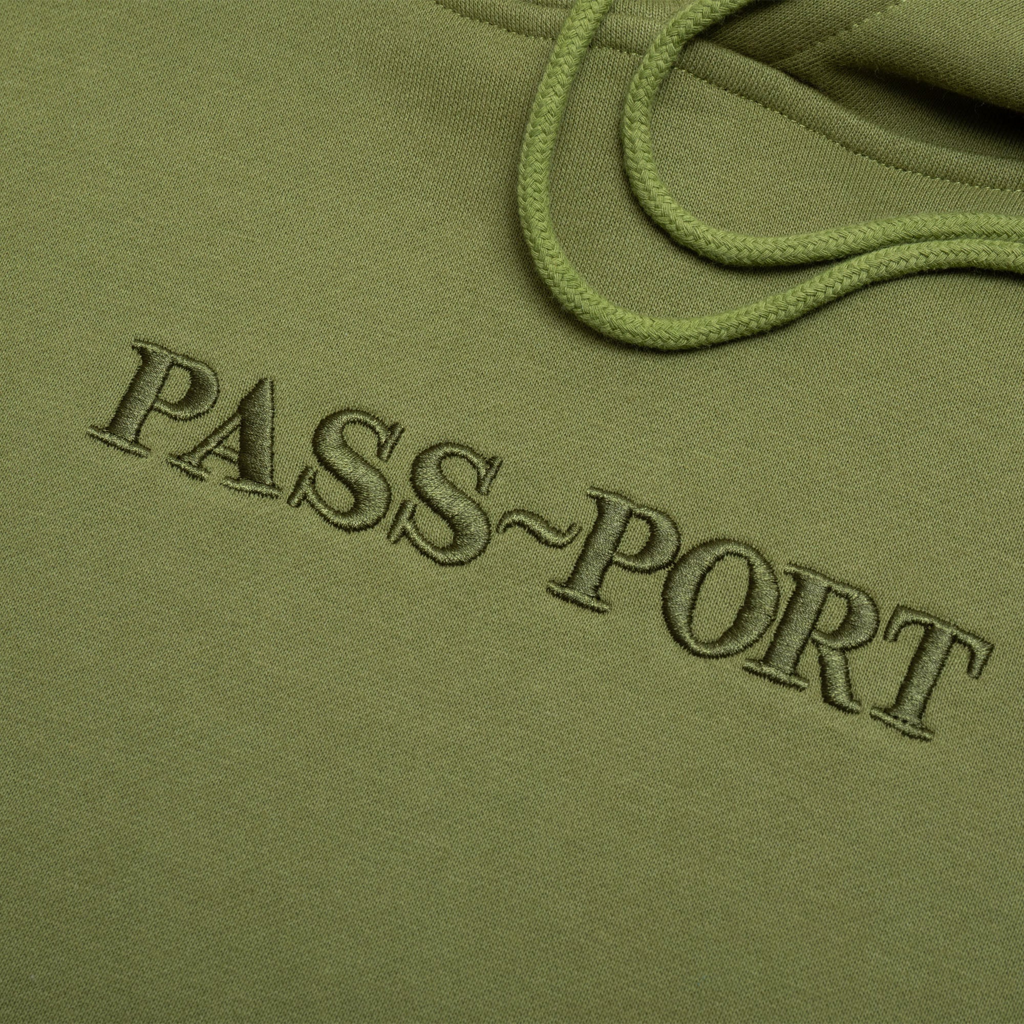 Pass~Port Official Contrast Organic Hoodie - Olive - Image 2