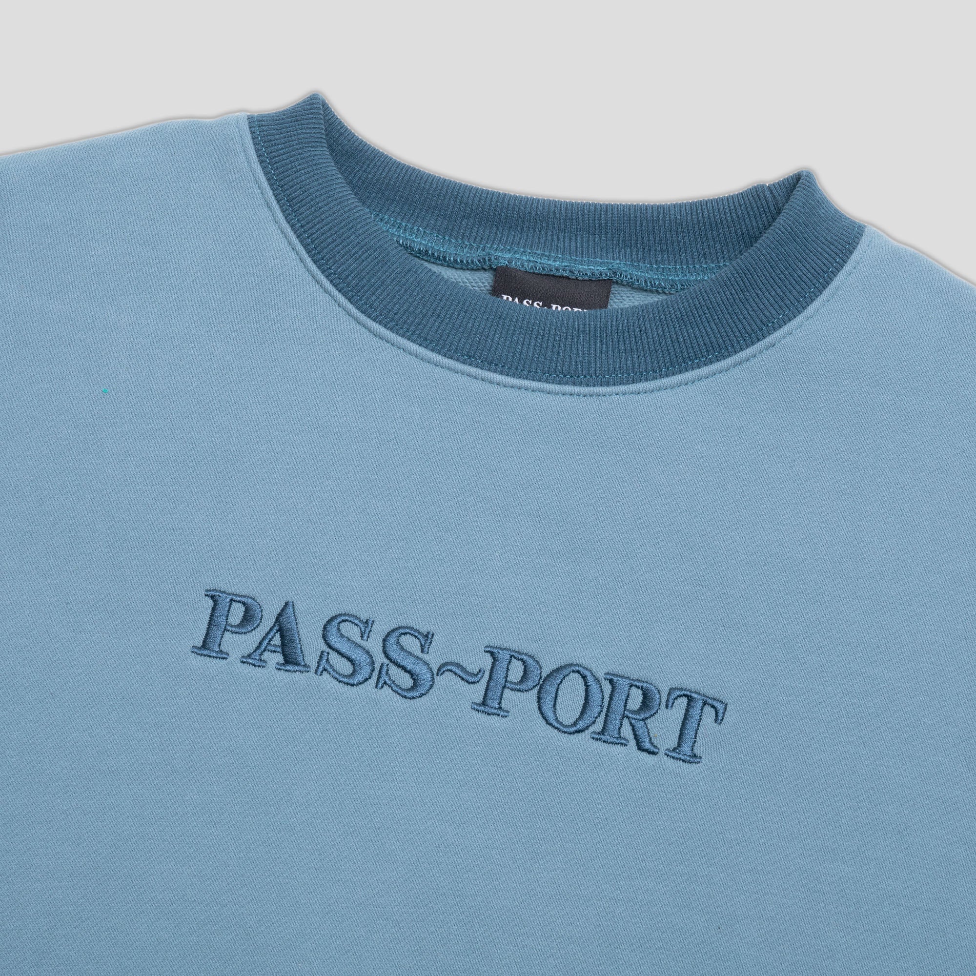 Pass~Port Official Contrast Organic Sweater - Baltic Blue - Image 2