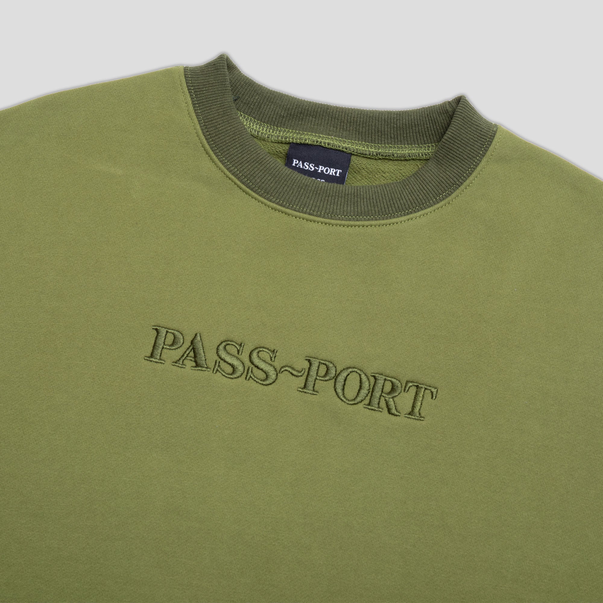 Pass~Port Official Contrast Organic Sweater - Olive - Image 2