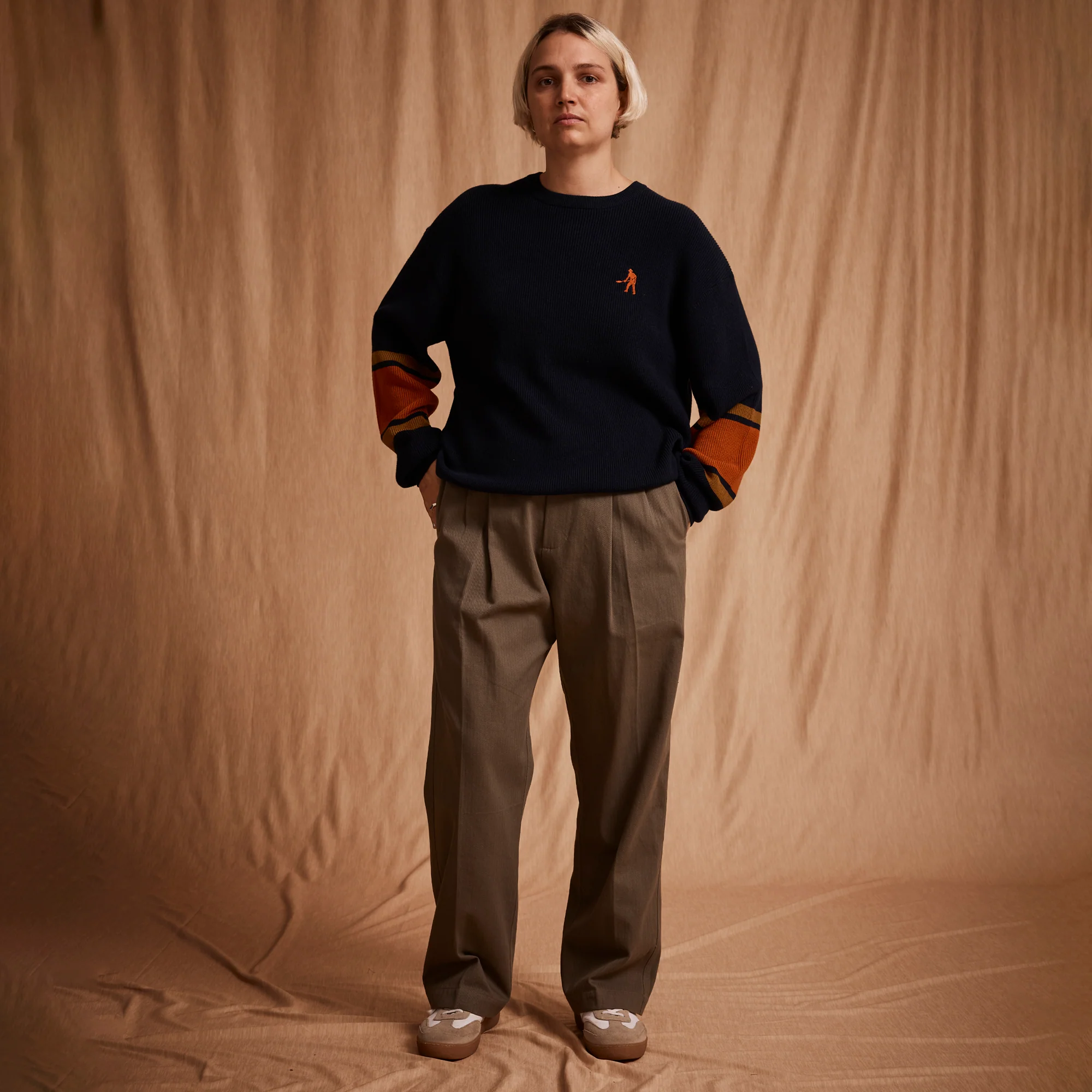 Pass~Port Organic Cotton Stripe Knit Sweater - Cream - Image 4