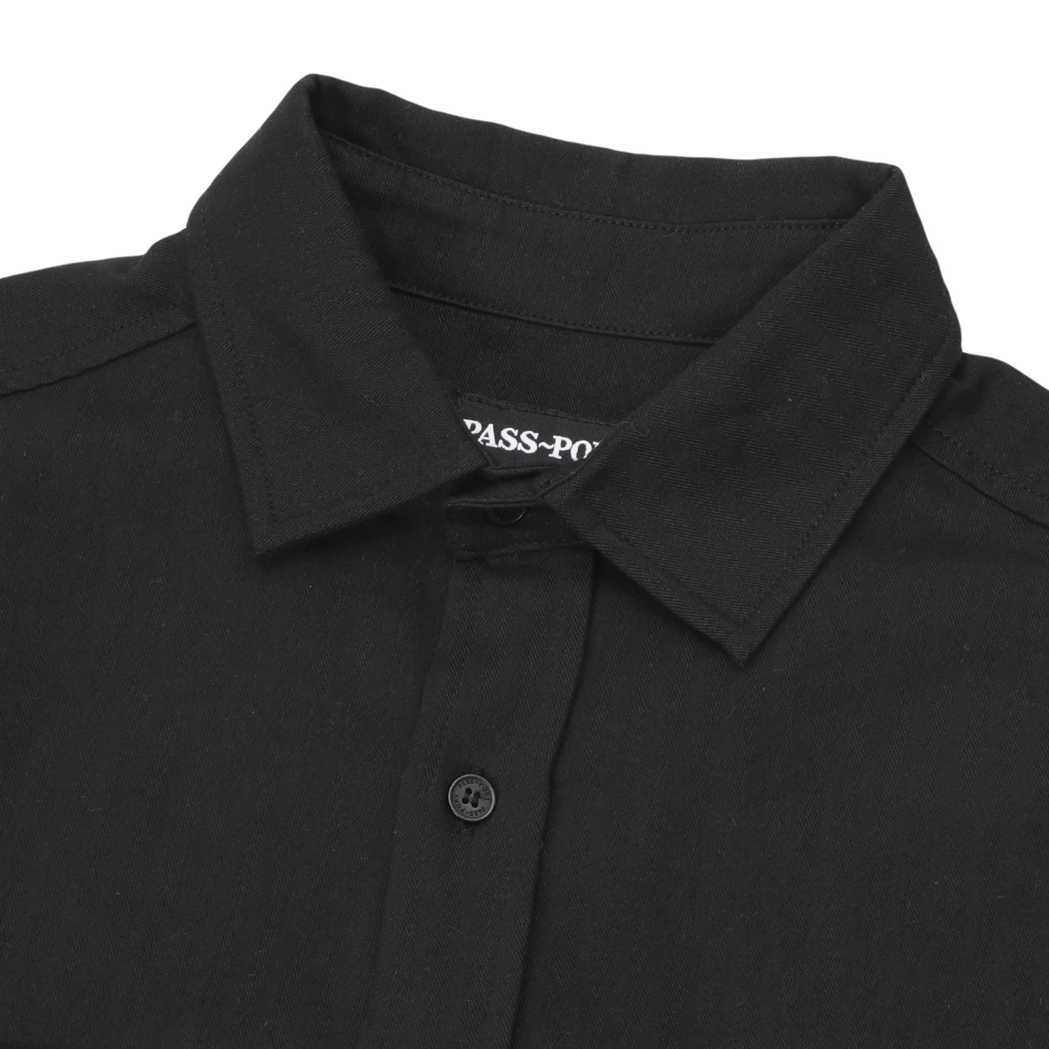 Pass~Port Ovalit Herringbone Short Sleeve Shirt - Black - Image 3