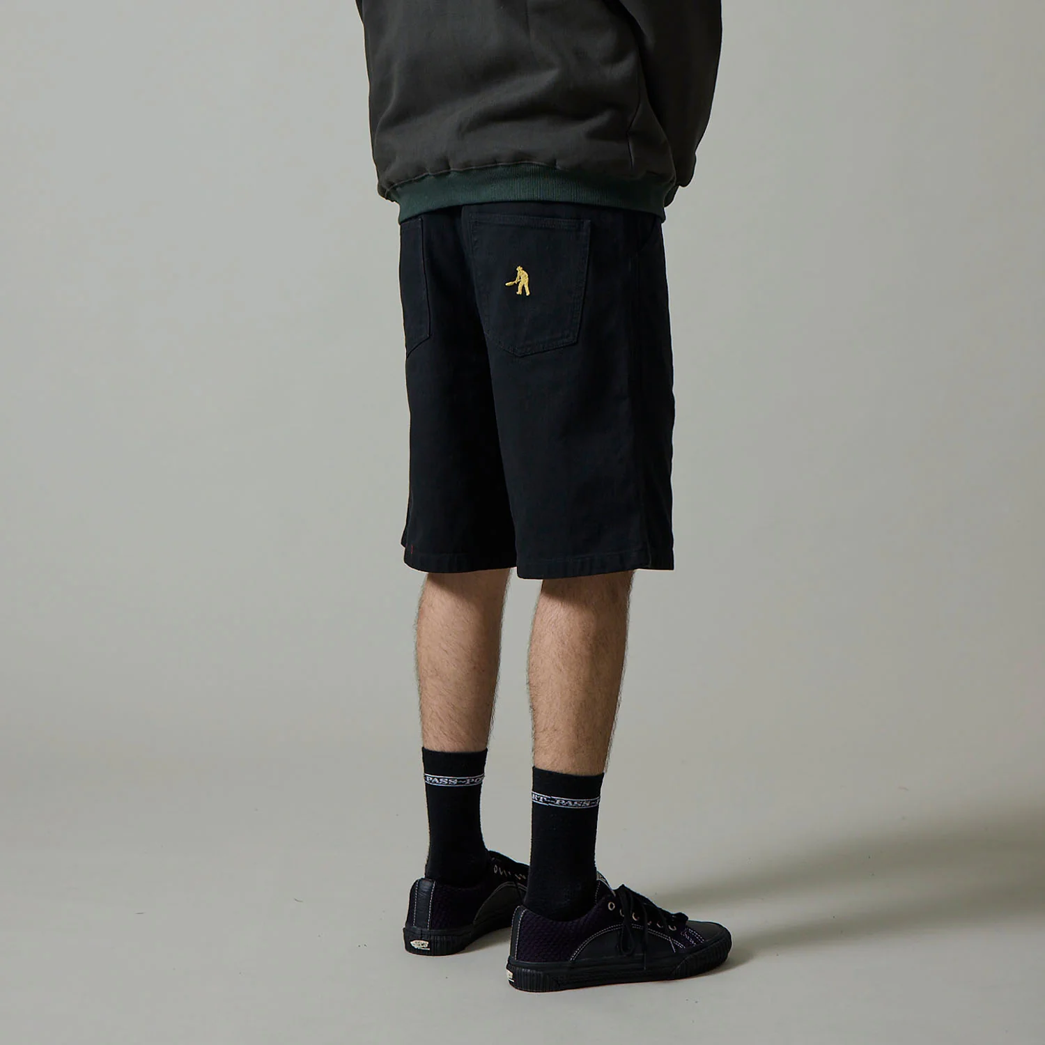 Pass~Port Quandong Workers Club Jean Short - Washed Black - Image 3