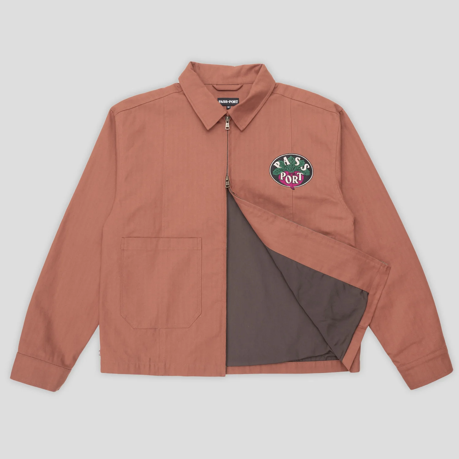 Pass~Port Radish Herringbone Workers Jacket - Deep Rust - Image 3