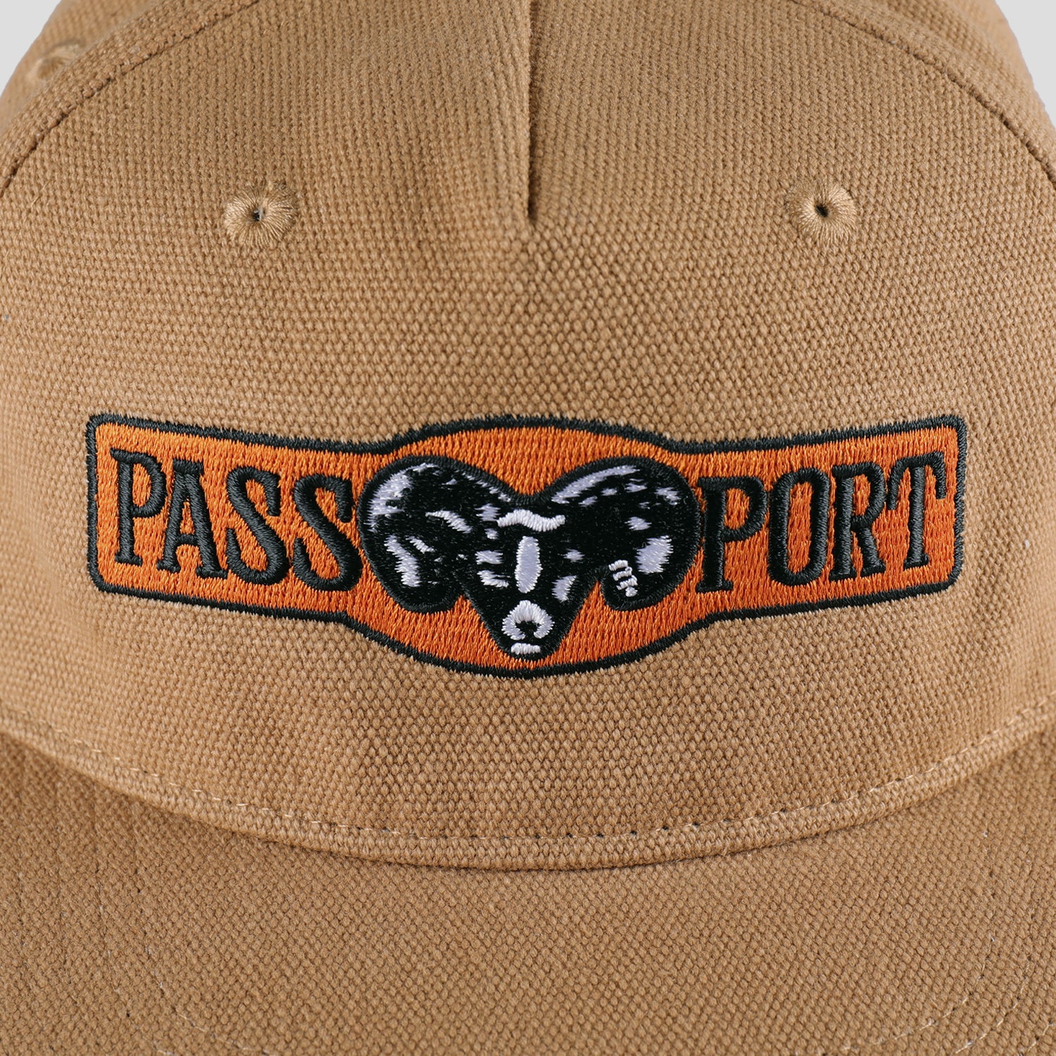 Pass~Port Ram Heavy Canvas Workers Cap - Camel - Image 2