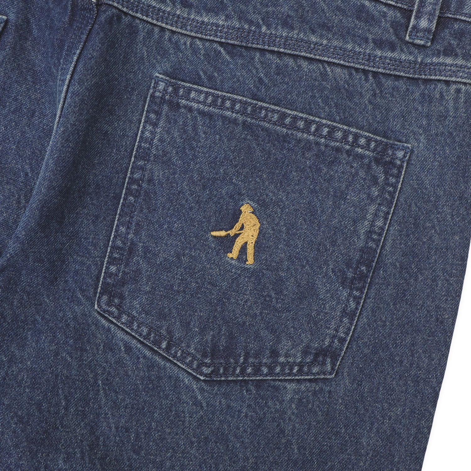 Pass~Port Recycled Cotton Workers Club Denim Short - Washed Dark Indigo - Image 7