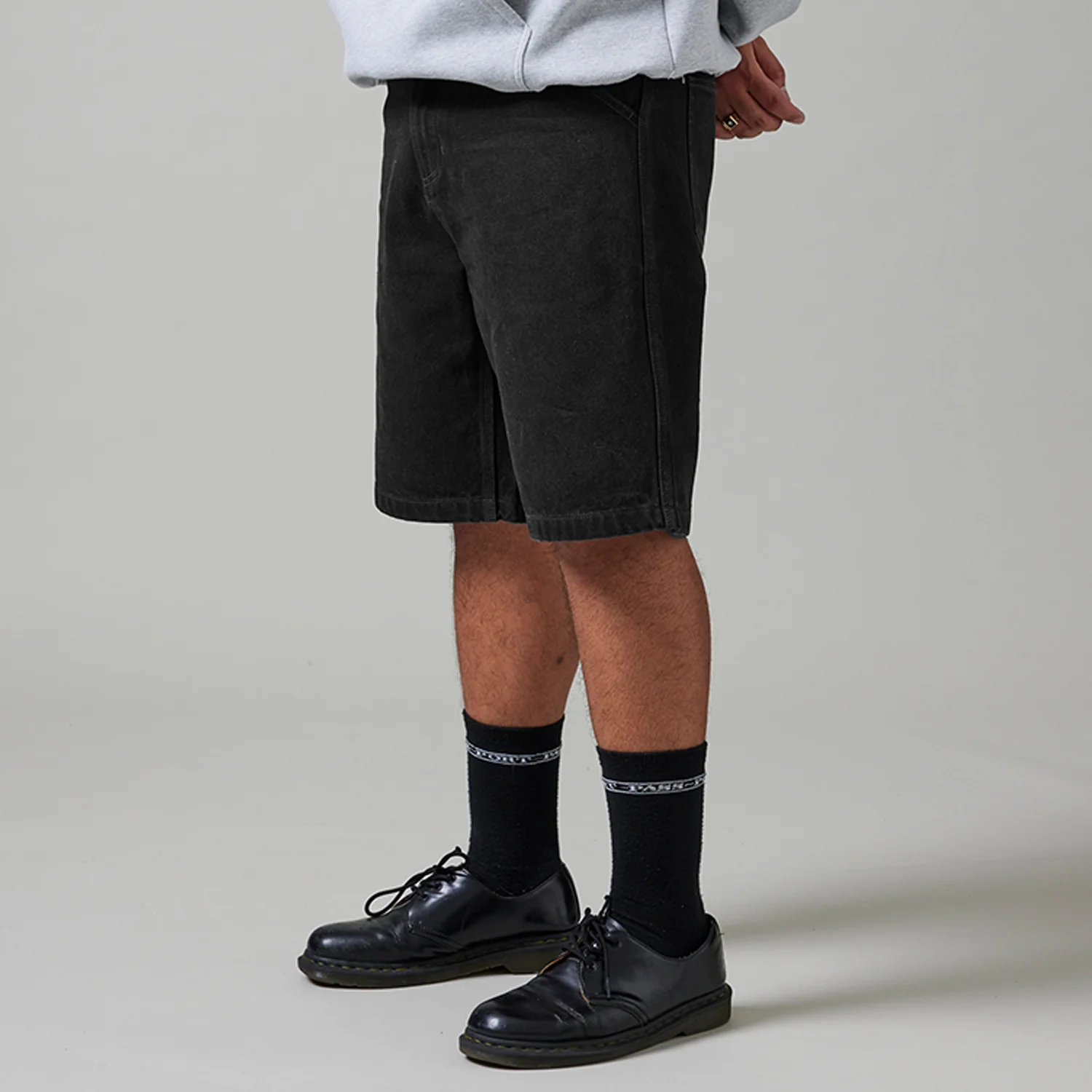Pass~Port Blended Recycled Cotton Workers Club Jean Short - Washed Black - Image 3