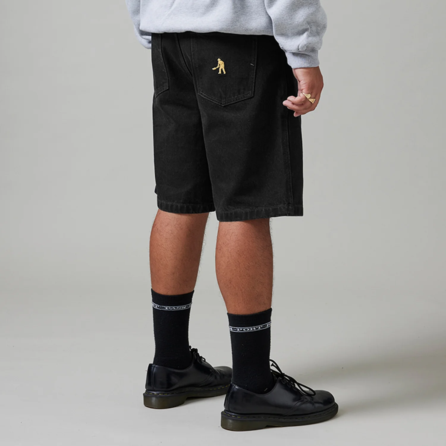 Pass~Port Blended Recycled Cotton Workers Club Jean Short - Washed Black - Image 5