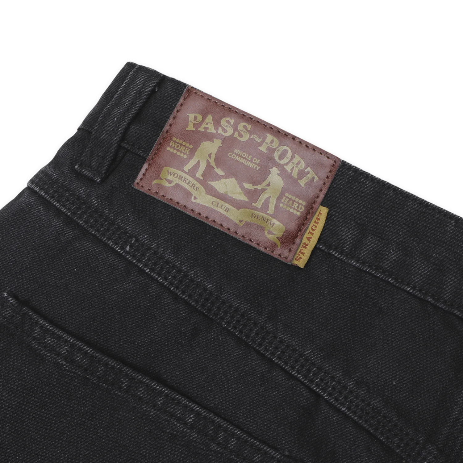 Pass~Port Recycled Cotton Workers Club Straight Jean - Washed Black - Image 4