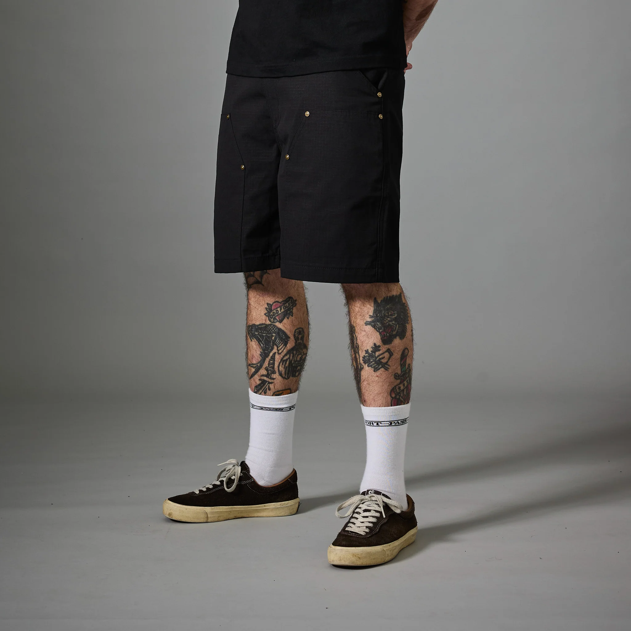Pass~Port Ripstop Double Knee Diggers Club Short - Dark Charcoal - Image 3