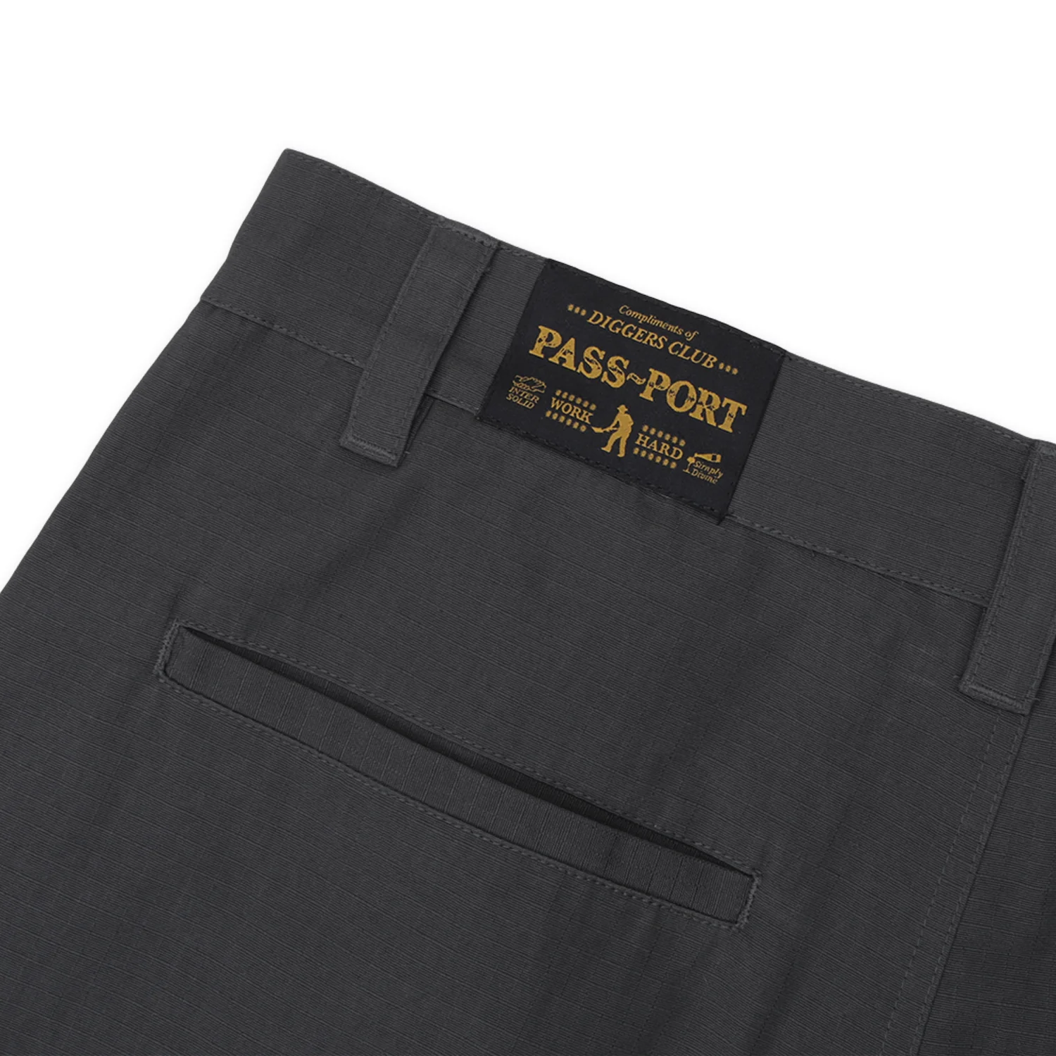 Pass~Port Ripstop Double Knee Diggers Club Short - Dark Charcoal - Image 9