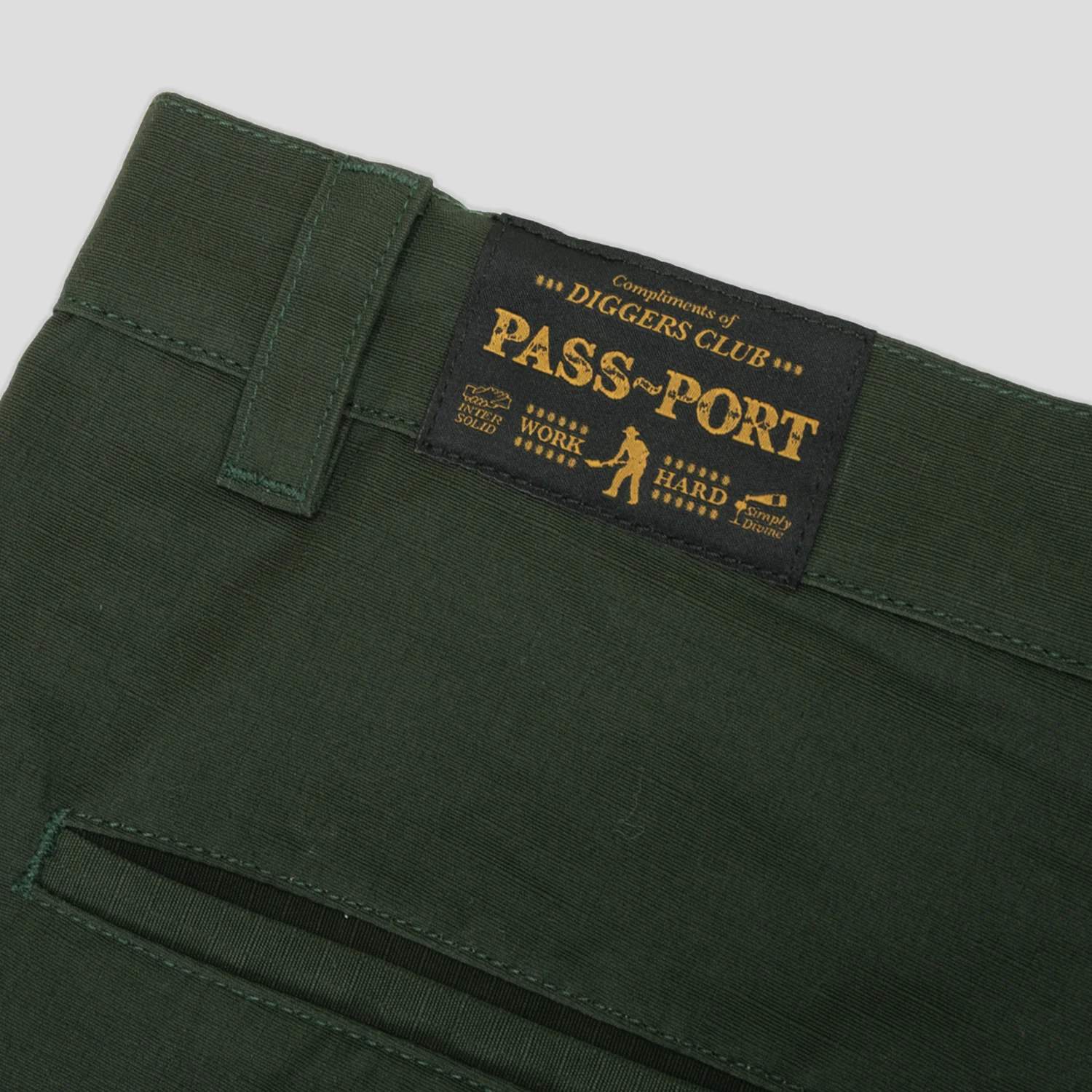 Pass~Port Ripstop Double Knee Diggers Club Short - Dark Green - Image 10