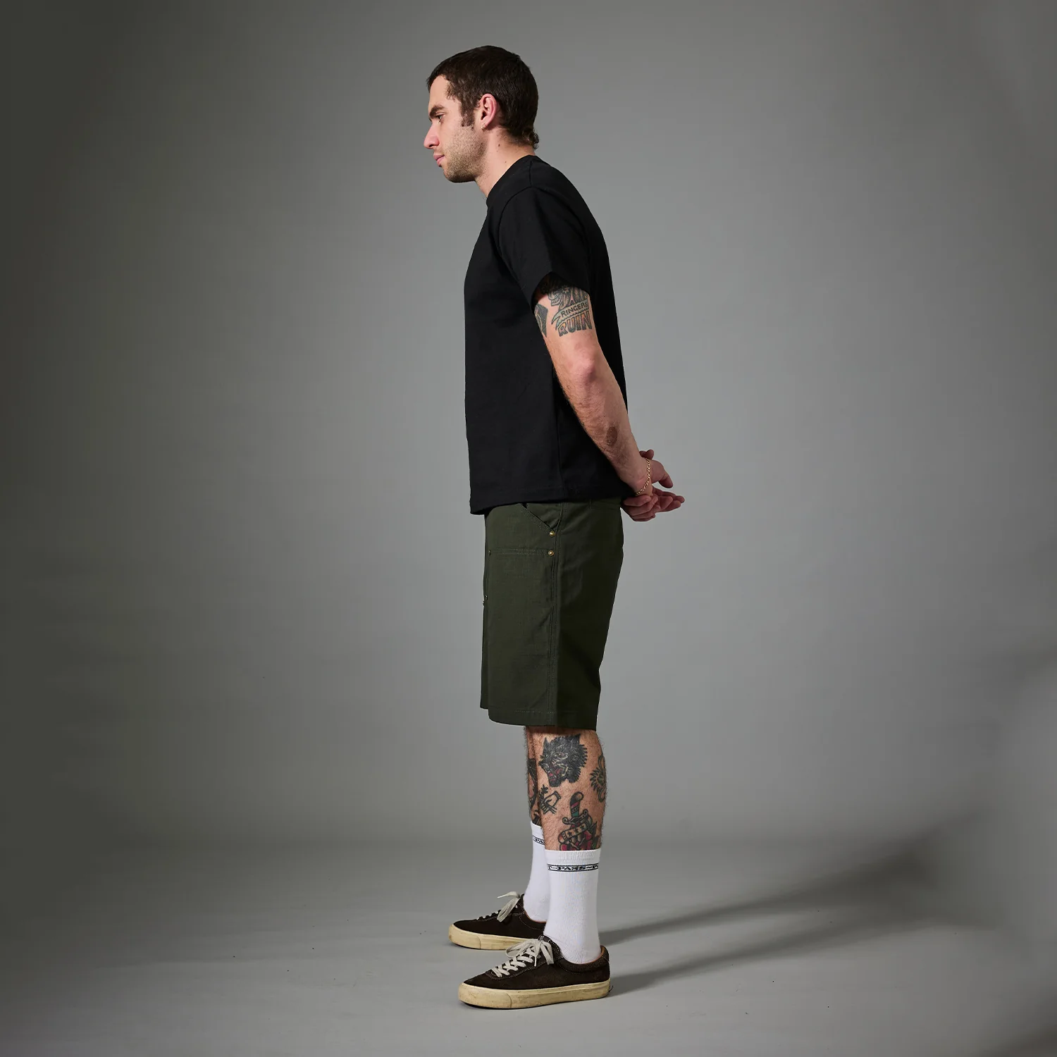 Pass~Port Ripstop Double Knee Diggers Club Short - Dark Green - Image 4