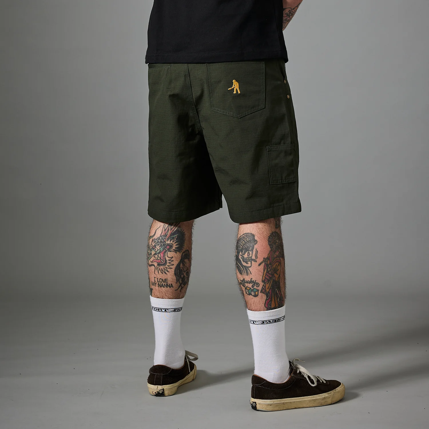 Pass~Port Ripstop Double Knee Diggers Club Short - Dark Green - Image 5