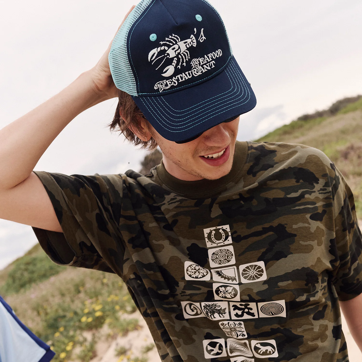 Pass~Port Seafood Staff Packers Trucker - Navy